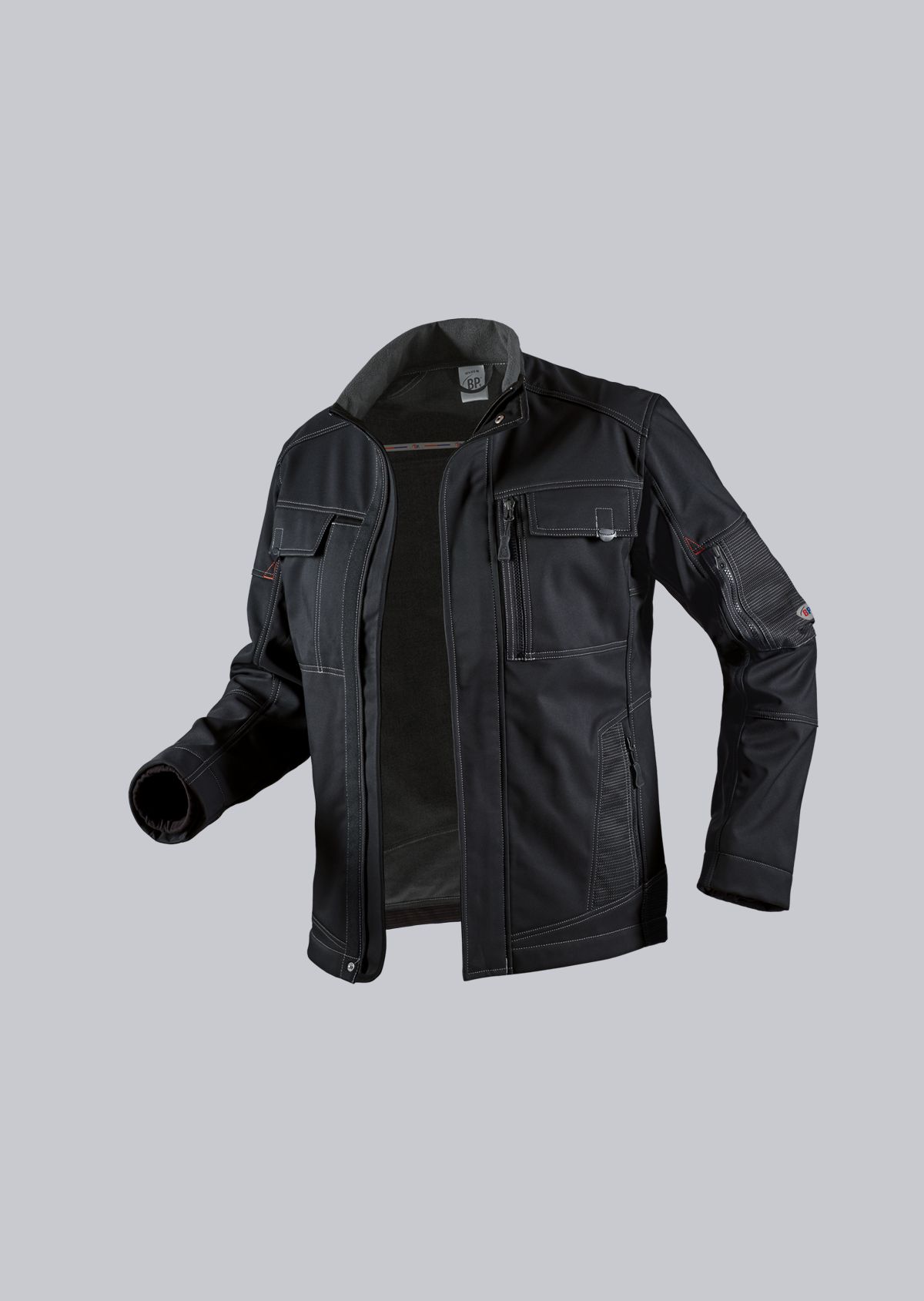 1874-572-32 BP® Veste de travail confort avec empiècements extensibles noir Thumbnail 2