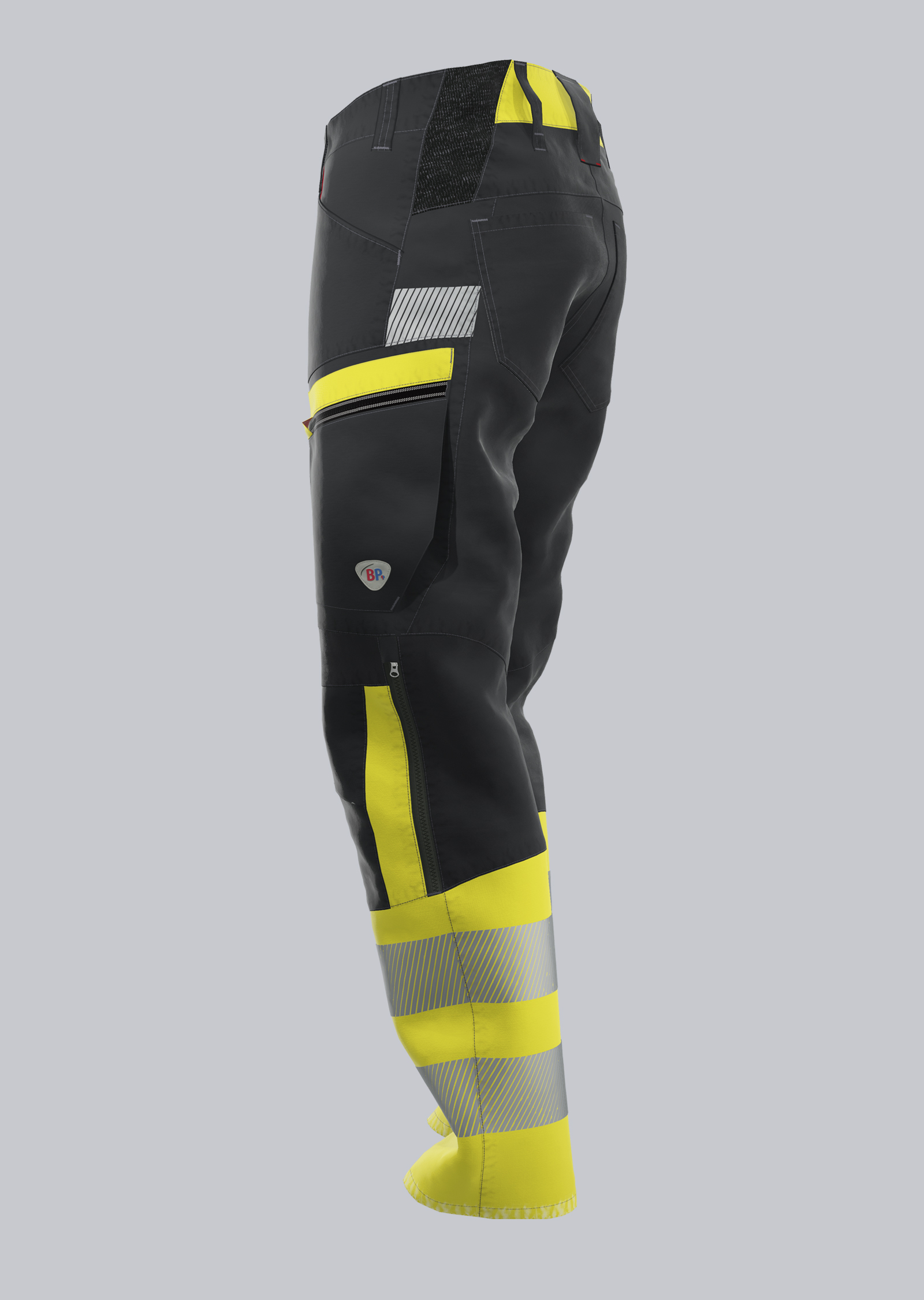 2047-845-5666_BP® Warnschutz-Hybrid-Hose Klasse 1 mit Knietaschen_anthrazit/warngelb_Bild 3