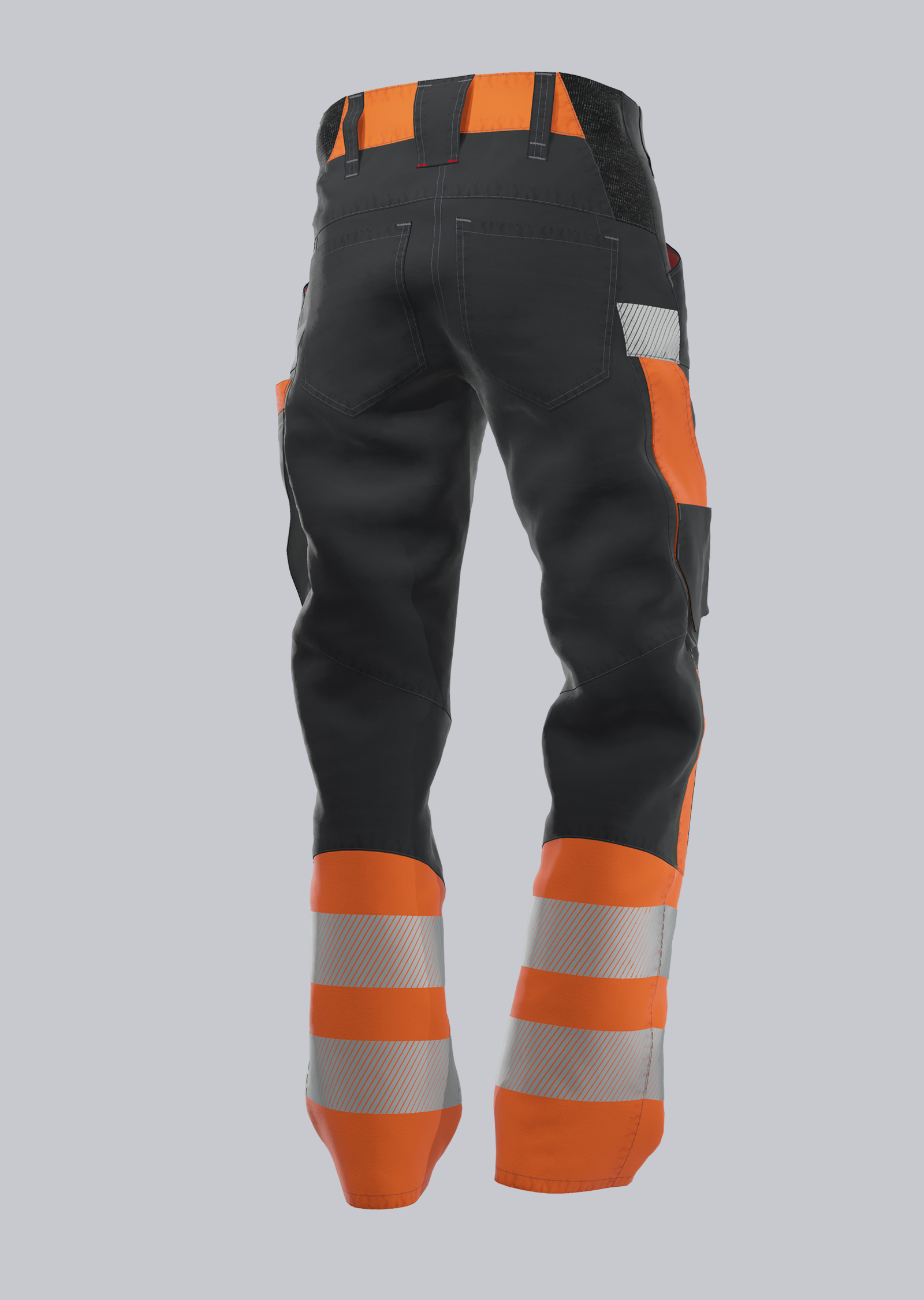 2047-845-5665_BP® Warnschutz-Hybrid-Hose Klasse 1 mit Knietaschen_anthrazit/warnorange_Bild 2