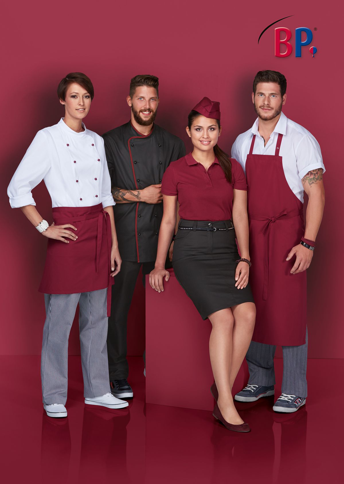 1648-181-82 BP® Damespoloshirt bordeaux Thumbnail 1