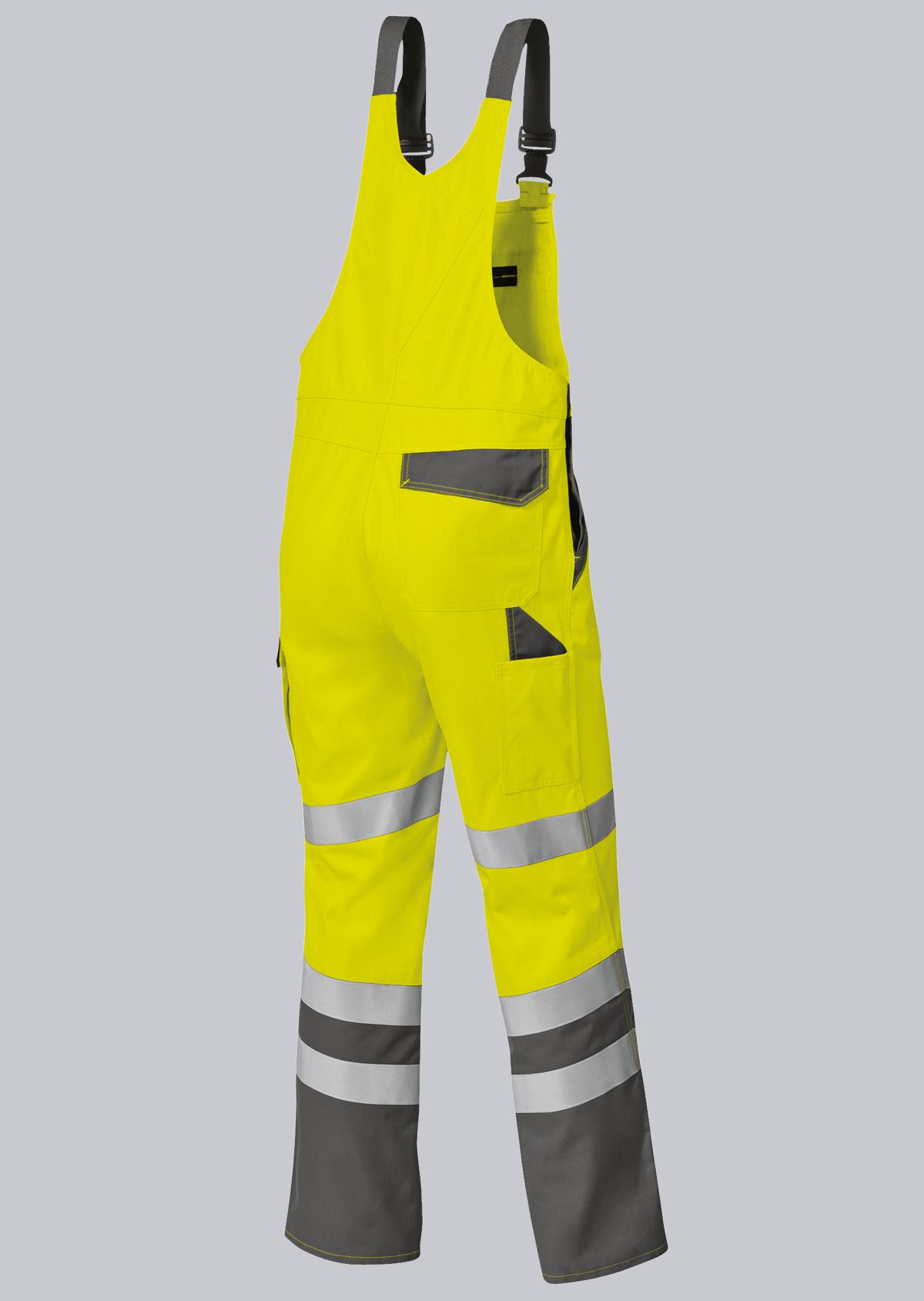 2011-845-8653_BP® High-visibility bib & brace with knee pockets_warning yellow/dark grey_Image 2