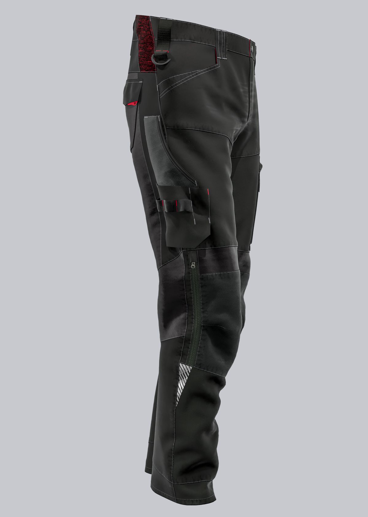 BP® Leichte Hybrid-Arbeitshose mit Kniepolstertaschen schwarz Thumbnail 3