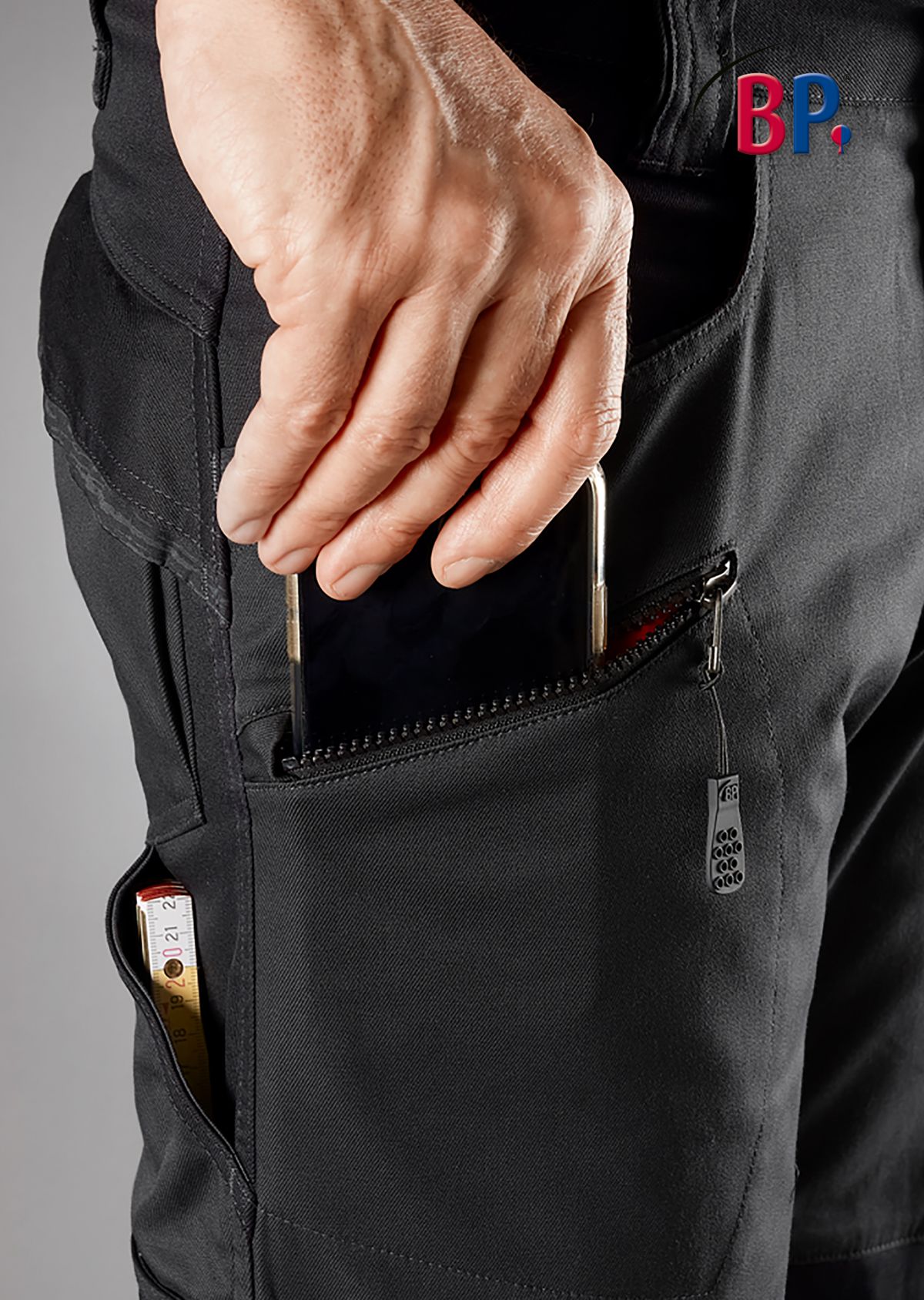 1825-032-0032 BP® Pantalon de travail stretch avec genouillères noir Thumbnail 2