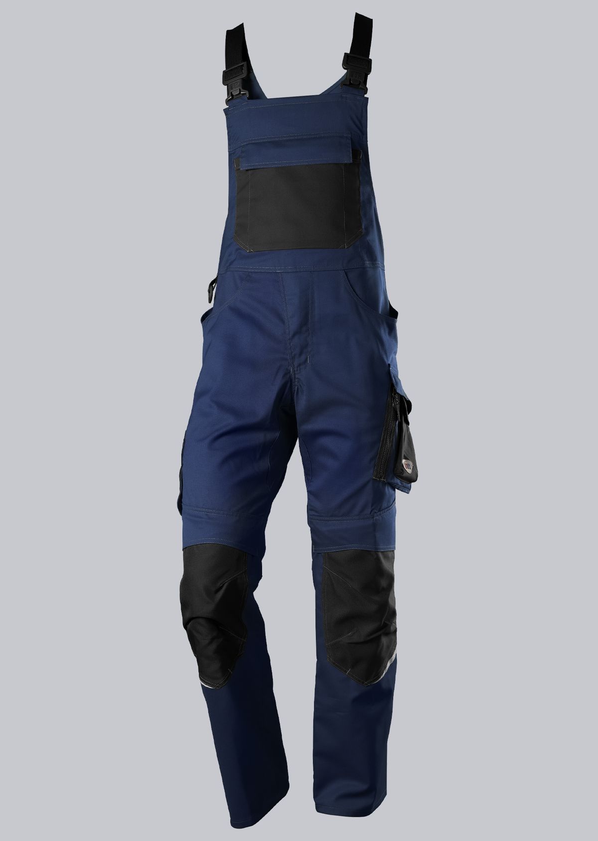 1979-570-1432 BP® Lightweight bib & brace with knee pad pockets night blue/black Cover image