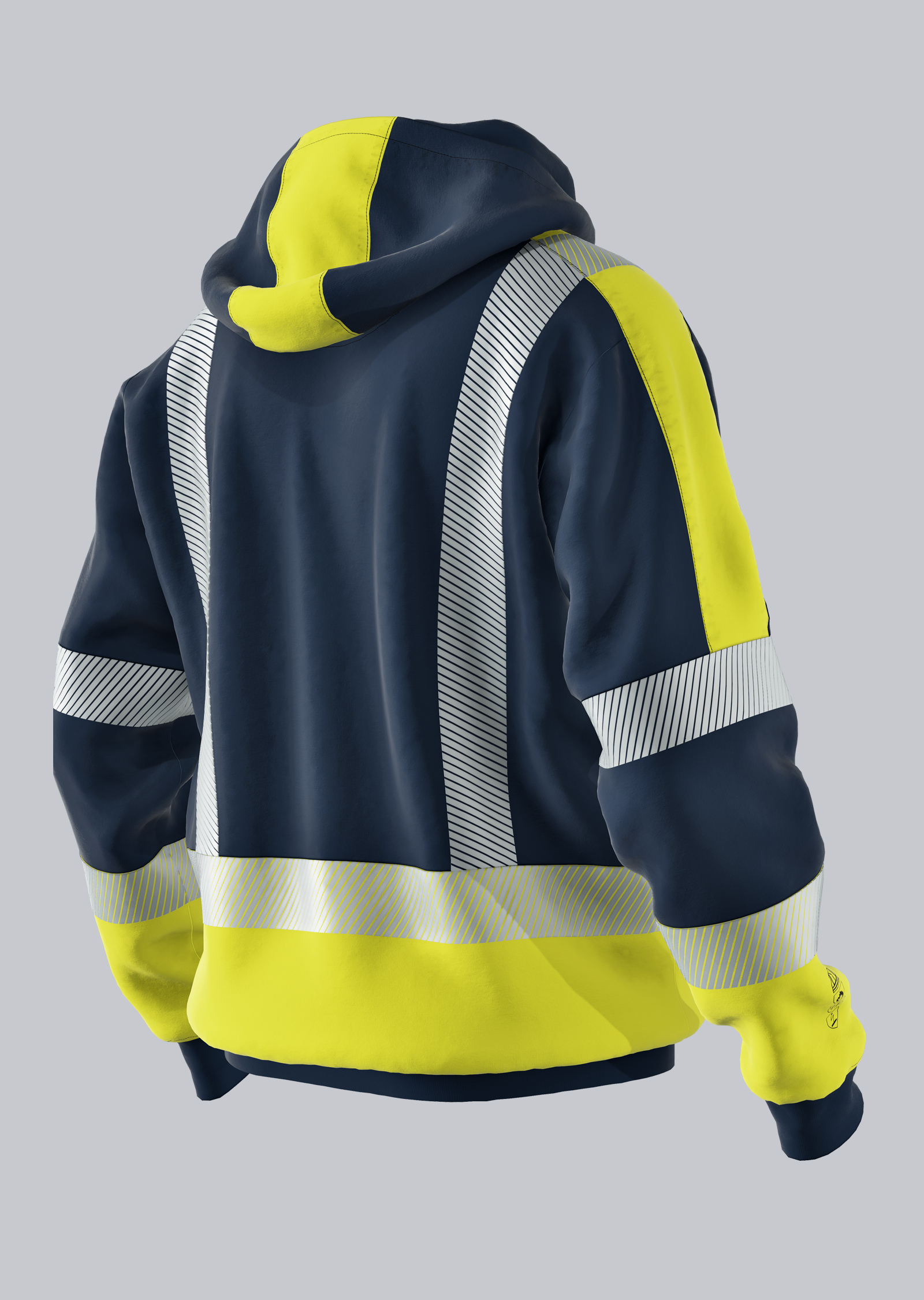 2226-629-1466 BP® Sweat à capuche multinormes APC1 bleu nuit/jaune haute visibilité Thumbnail 1