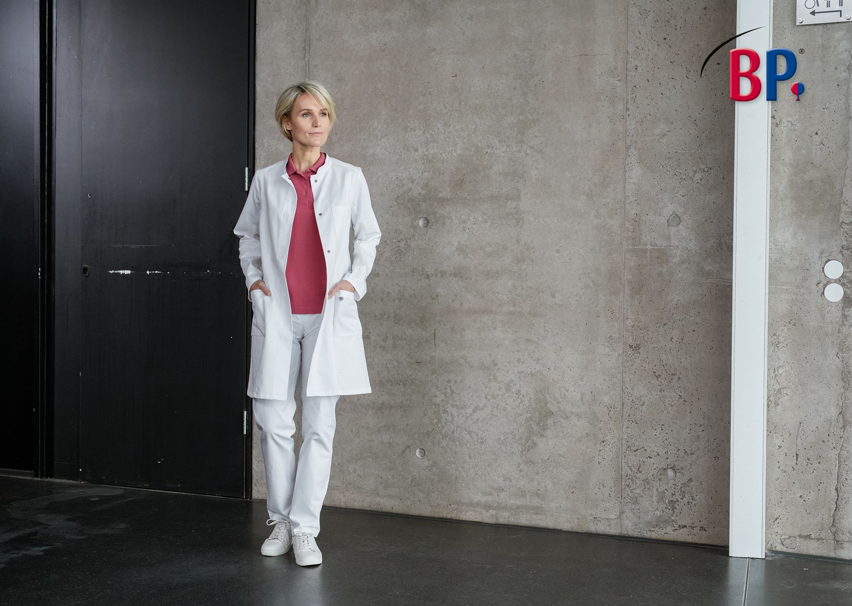 1752-130-0021 BP® Arztkittel für Damen aus Baumwolle weiß Thumbnail 3