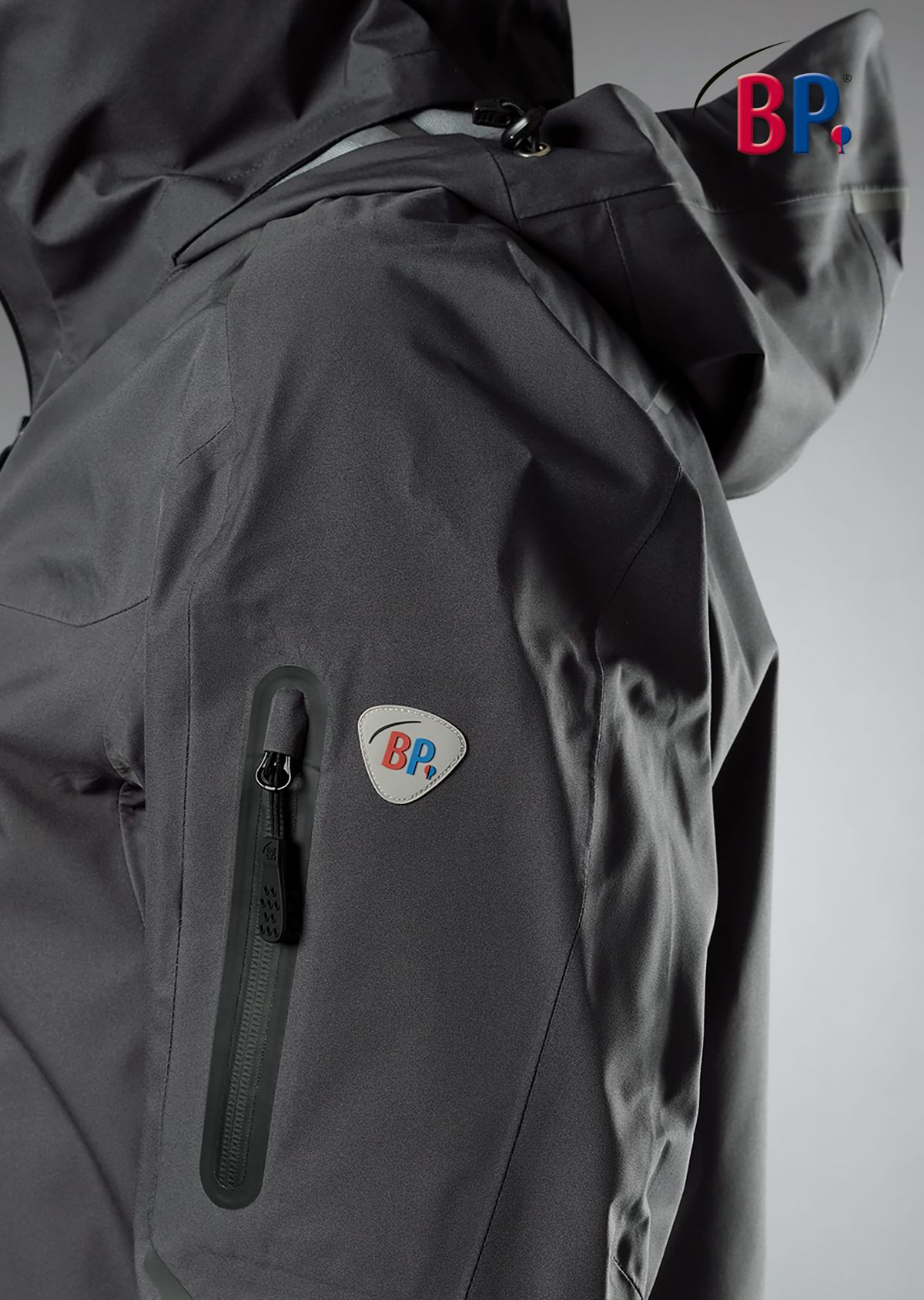 BP® Leichte Wetterschutz-Arbeitsjacke anthrazit Thumbnail 3