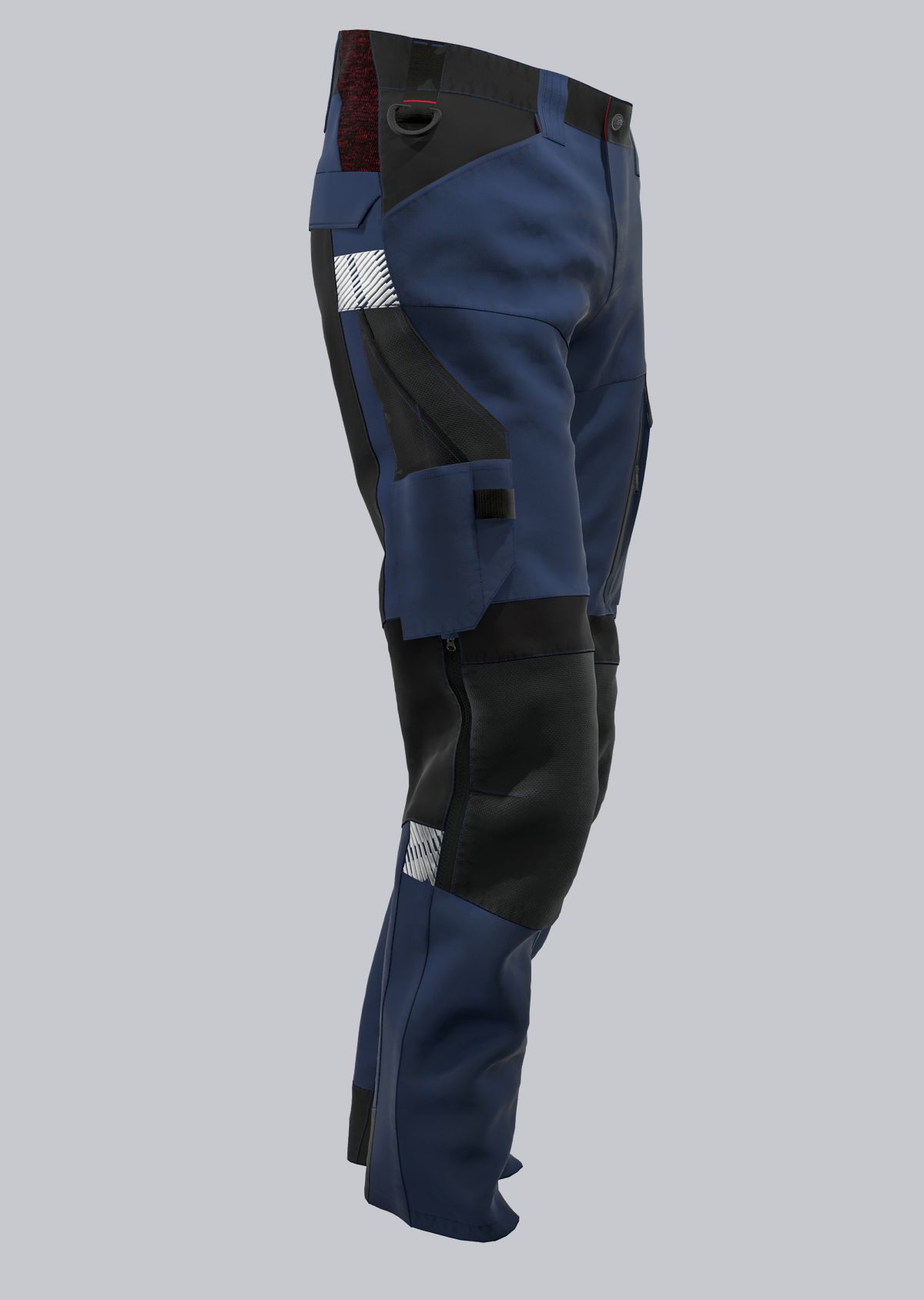 BP® Pantalon de travail hybride robuste avec genouillères bleu nuit/noir Thumbnail 3