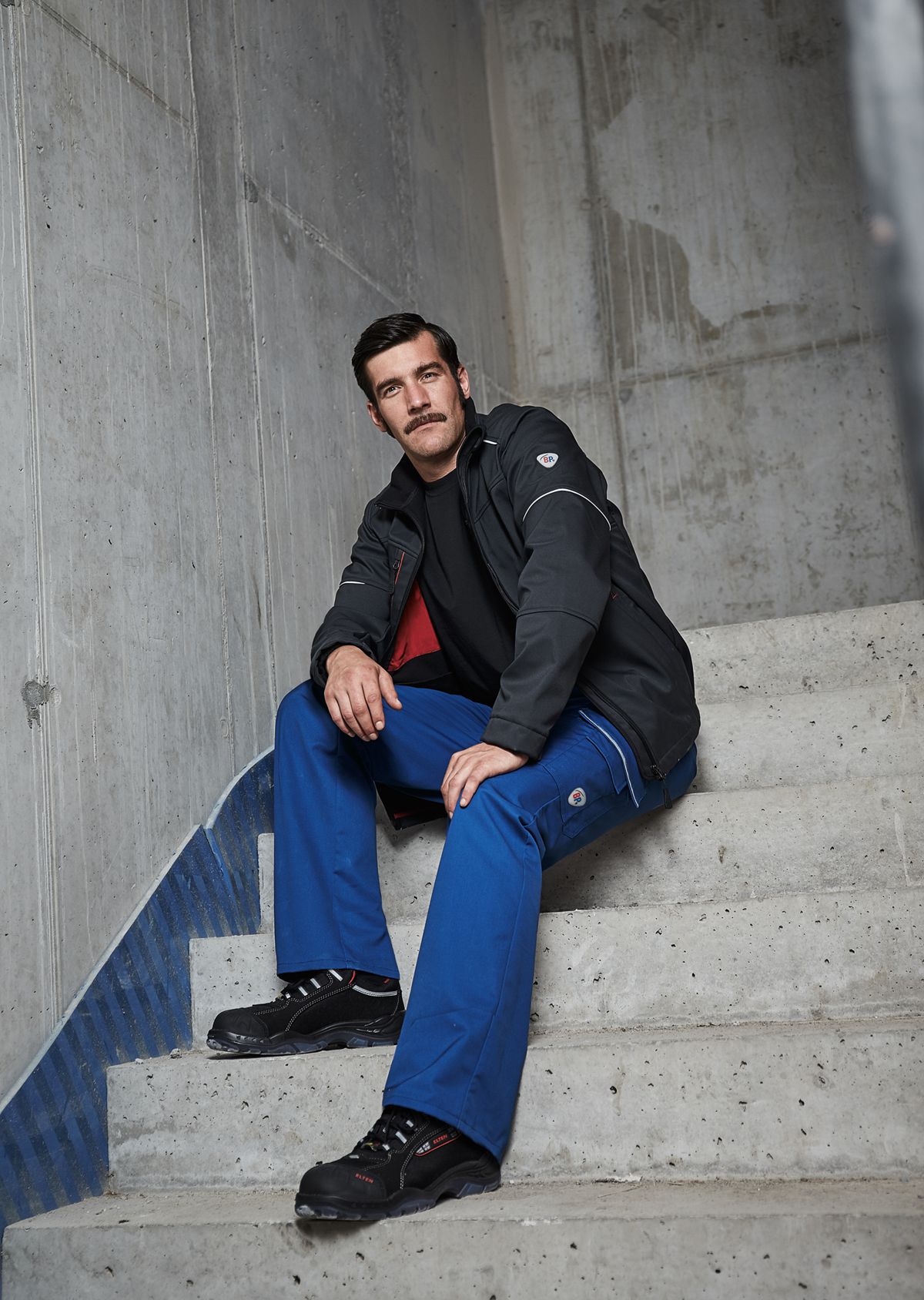 BP® Pantalon de travail avec boutons dissimulés bleu roi Thumbnail 2