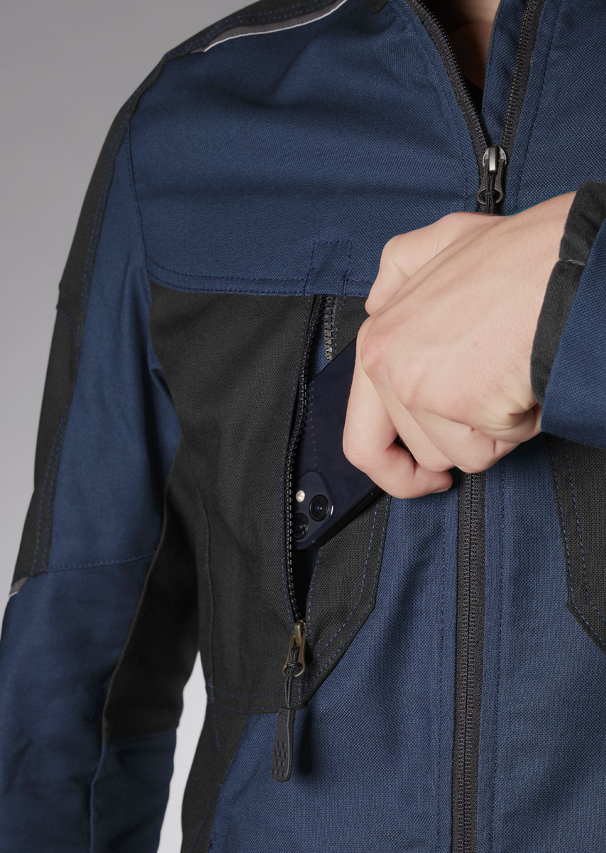 1822-565-1432 BP® Robuste Arbeitsjacke nachtblau/schwarz Thumbnail 3