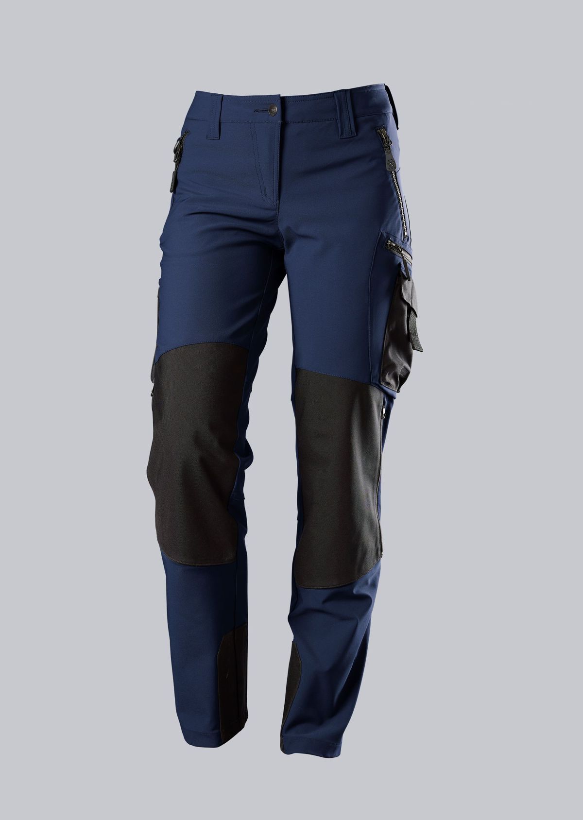 1862-620-1432 BP® Pantalon de travail super stretch femmes avec genouillères bleu nuit/noir Photo principale