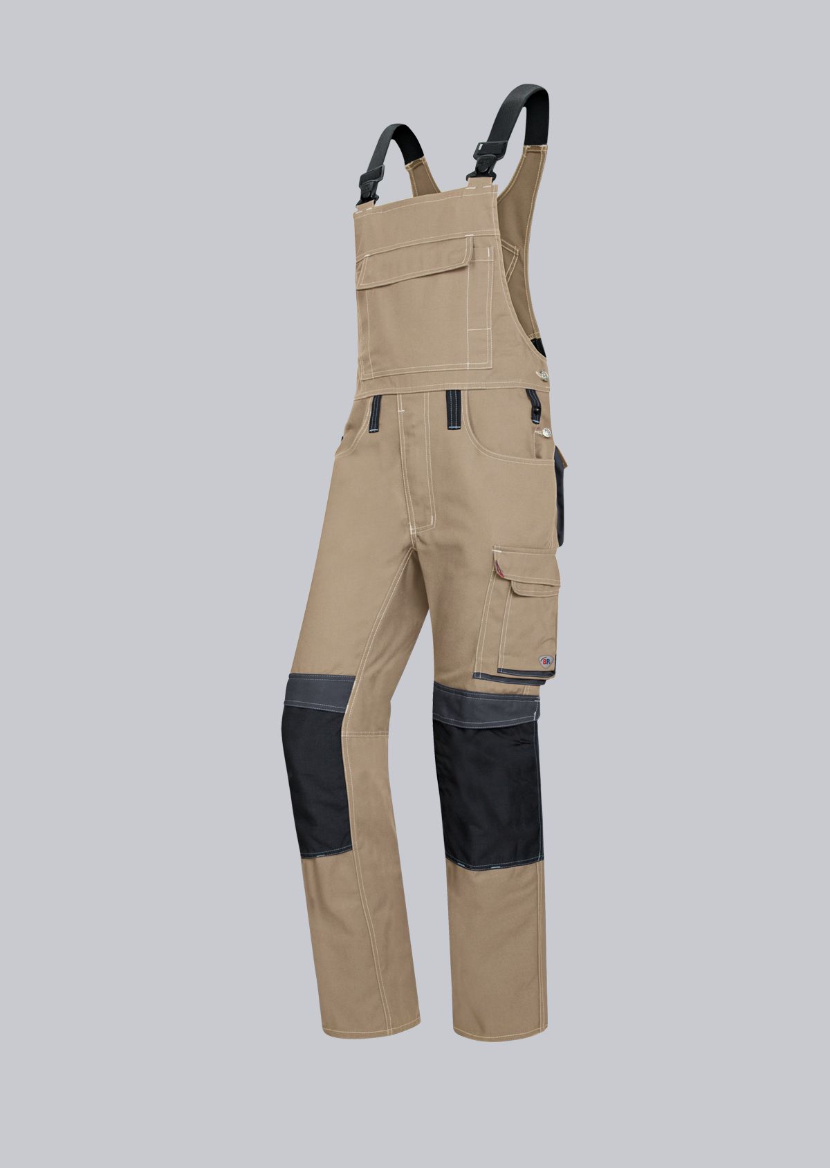 1802-720-40_BP® Komfort-Latzhose mit Kniepolstertaschen_sahara/anthrazit_Cover Bild