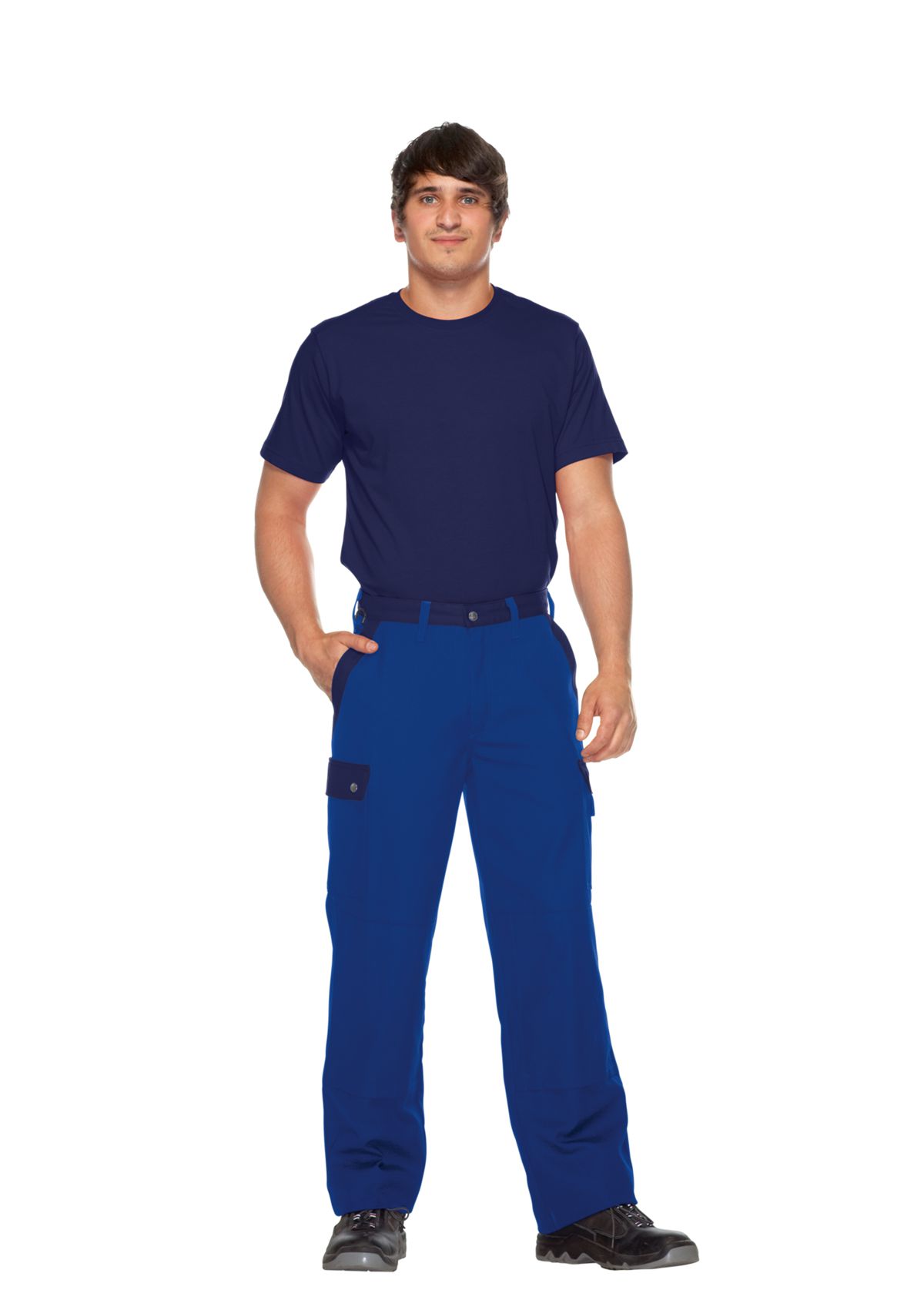 BP® Pantalon cargo confort avec genouillères bleu roi/bleu foncé Thumbnail 2