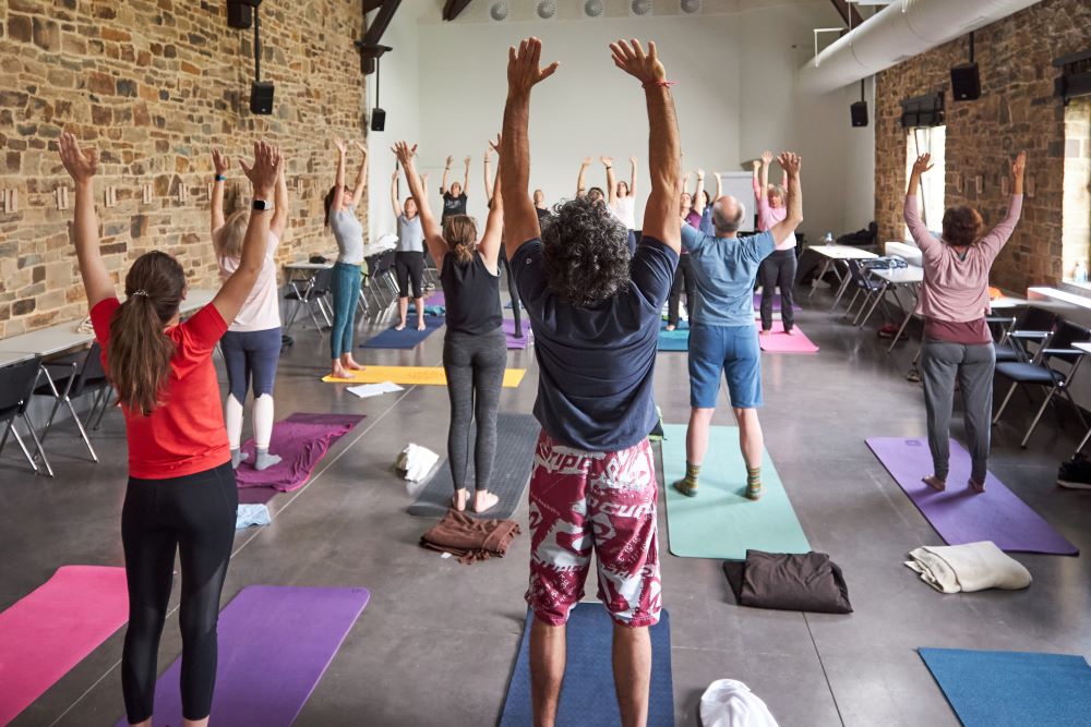 BP® employees at a yoga class.