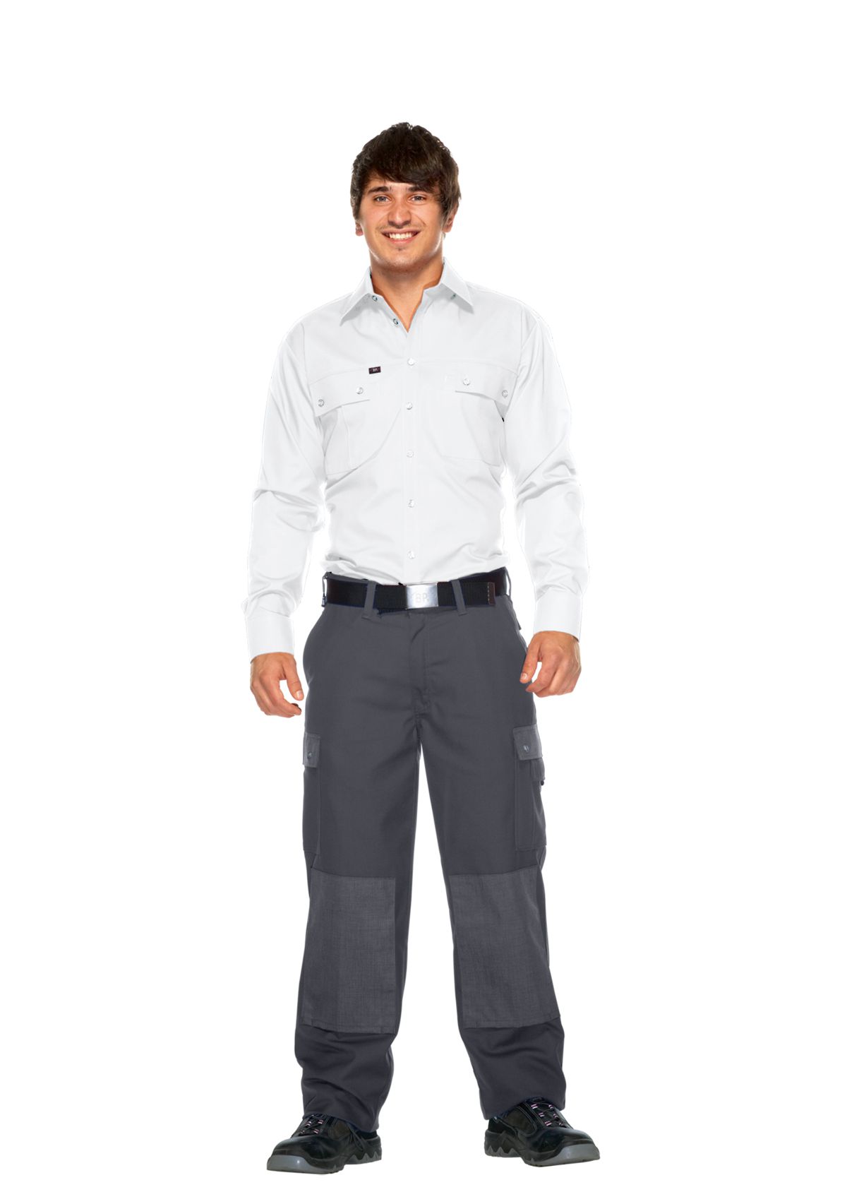 BP® Pantalon cargo confort avec genouillères gris foncé Thumbnail 2