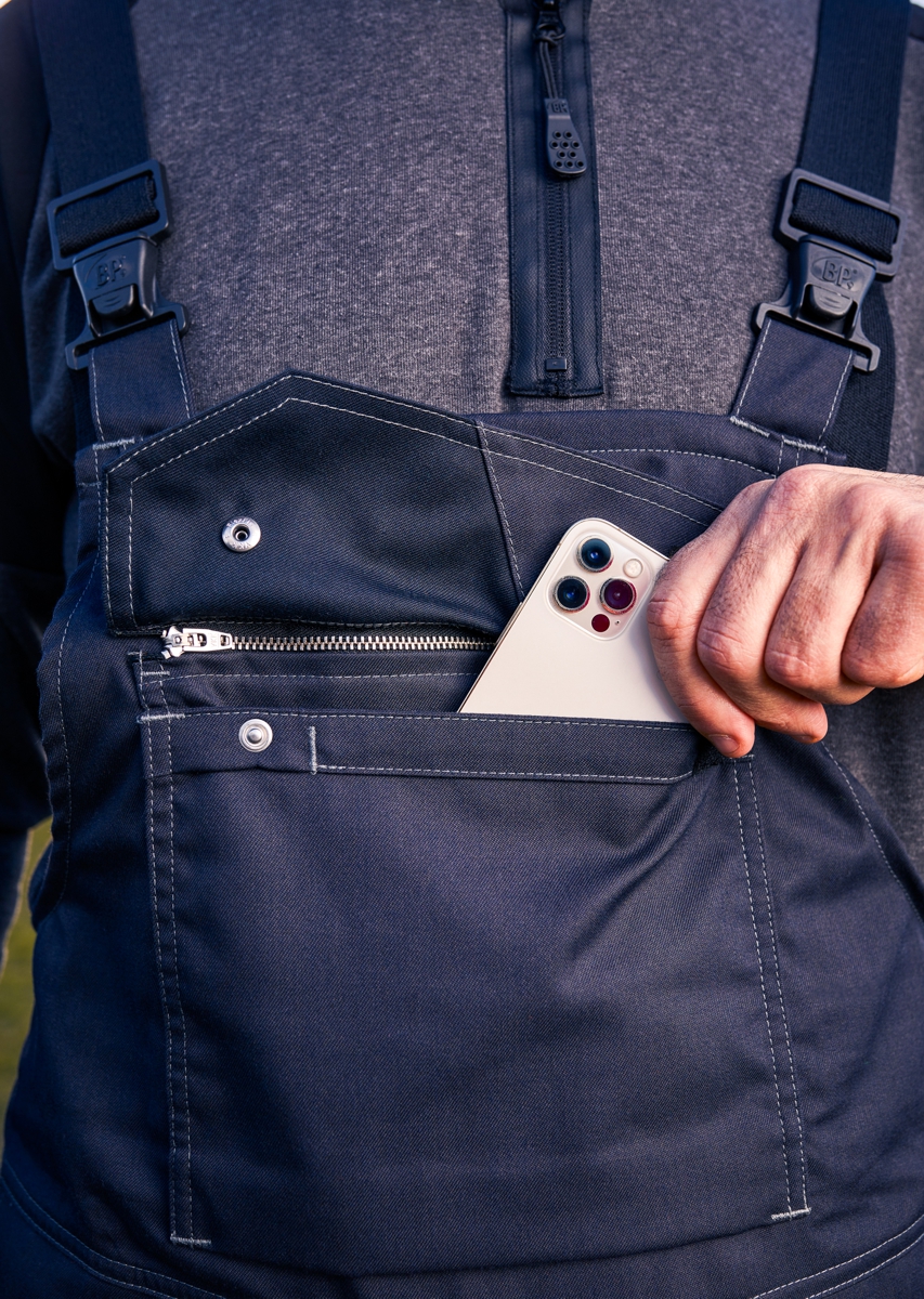 BP® Leichte Multinorm-Latzhose APC1 anthrazit/schwarz Thumbnail 3