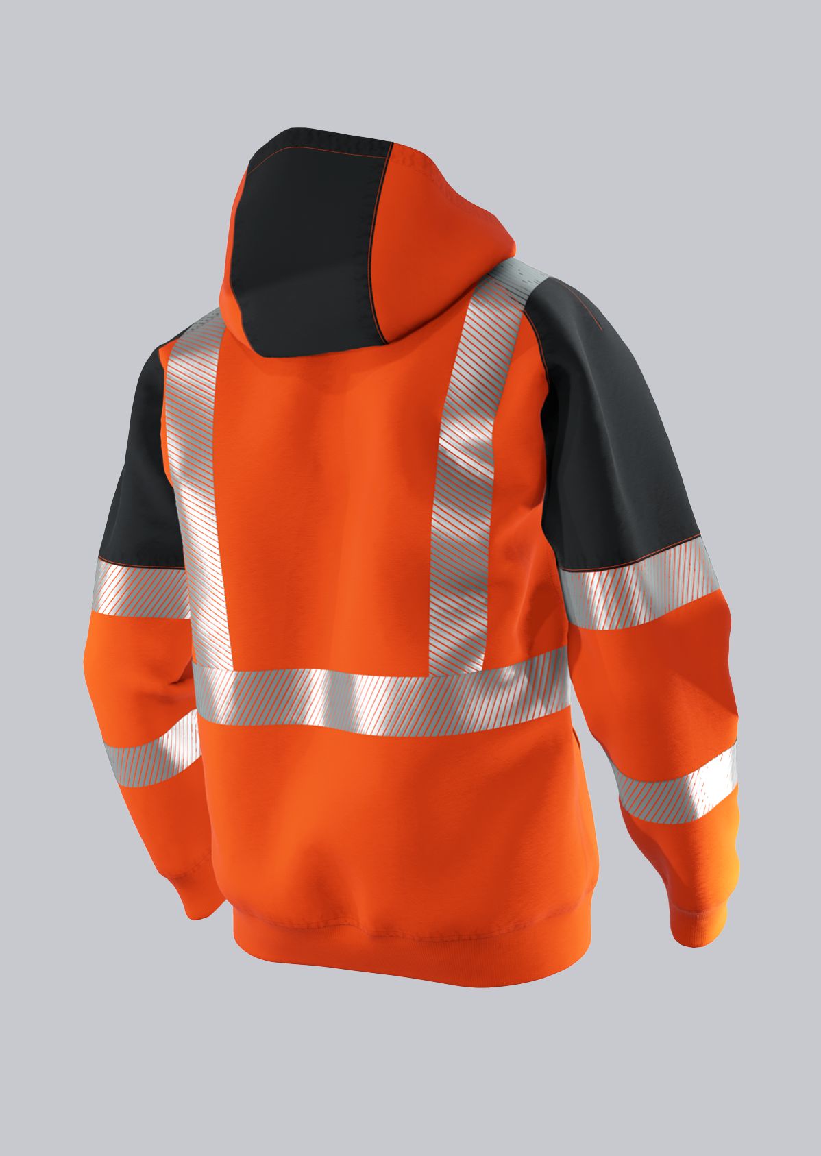 2138-873-6556 BP® High-visibility sweat jacket with hood warning orange/anthracite Thumbnail 1