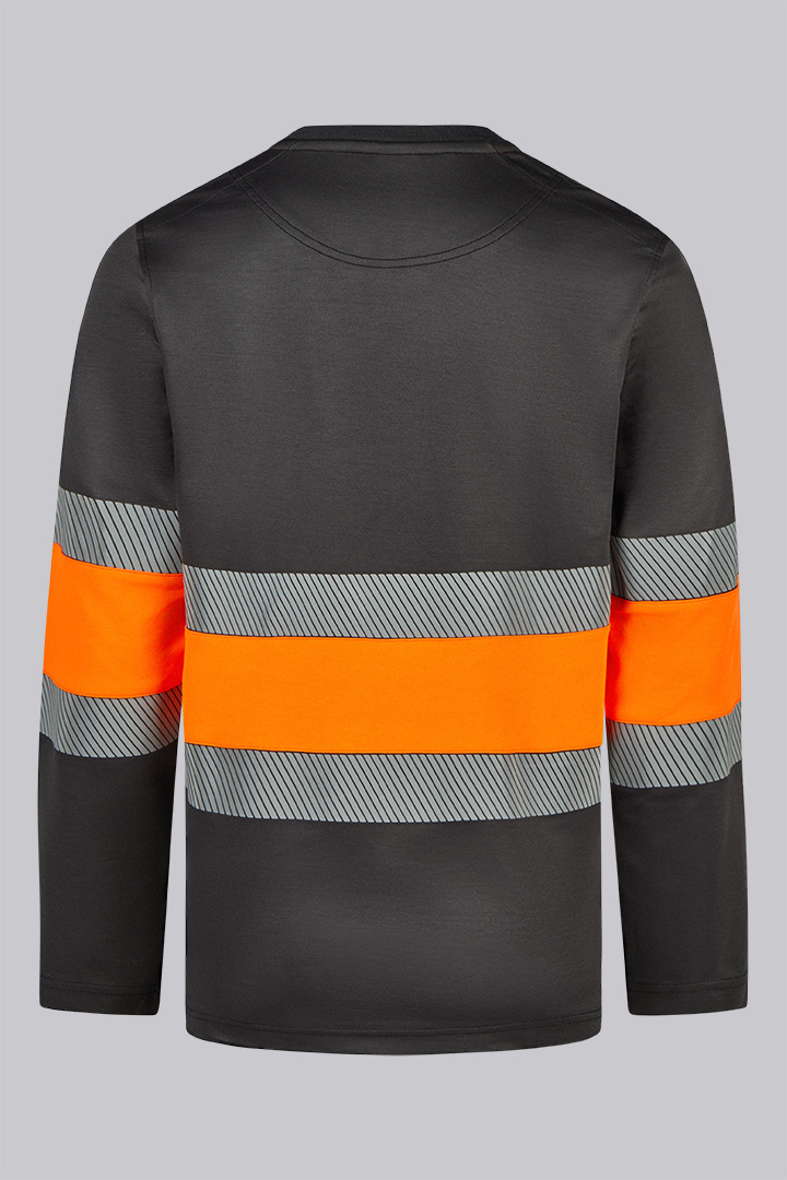 2227-863-5665 BP® Multinorm-T-shirt met lange mouwen, APC1, Hi-Vis cl. 1 antraciet/signaaloranje Thumbnail 1