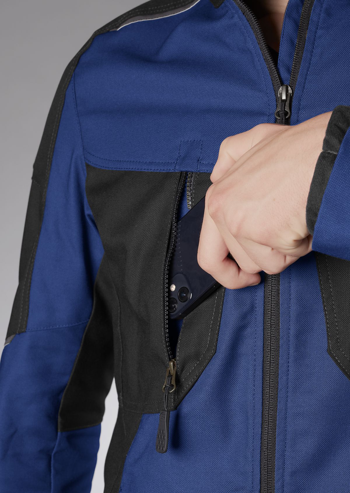 BP® Robuste Arbeitsjacke königsblau/schwarz Thumbnail 4