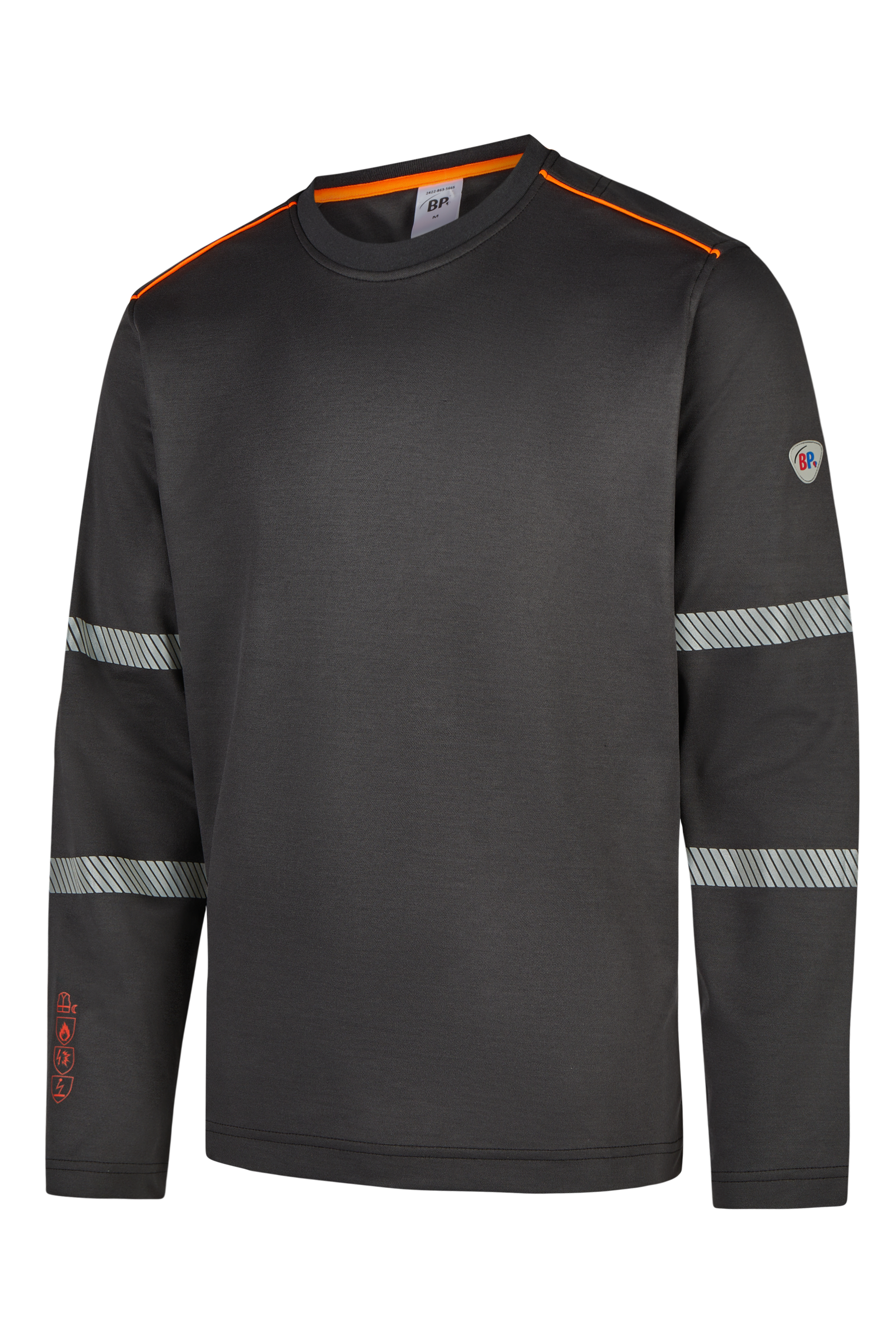 BP® T-shirt manches longues multinormes APC1, visib. améliorée anthracite/orange haute visibilité Thumbnail 2