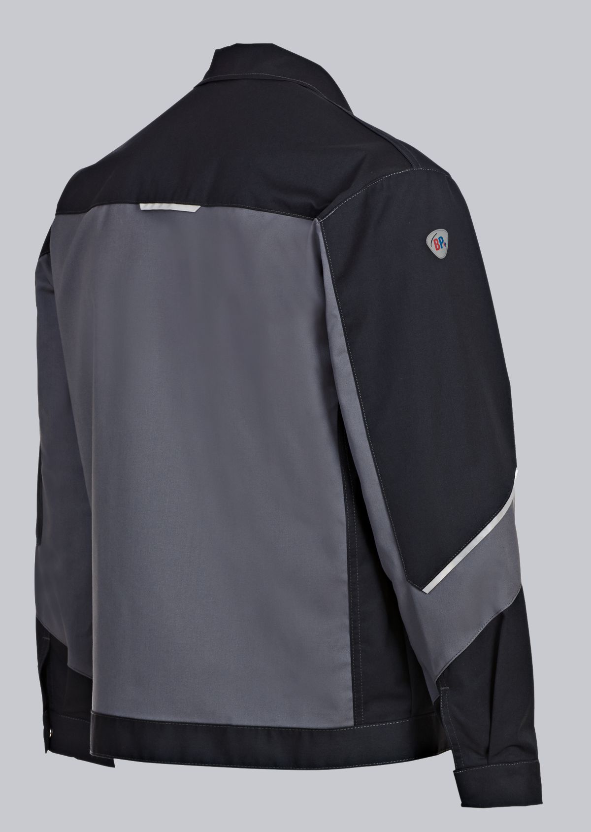 BP® Arbeitsjacke mit verdeckten Knöpfen dunkelgrau/schwarz Thumbnail 1