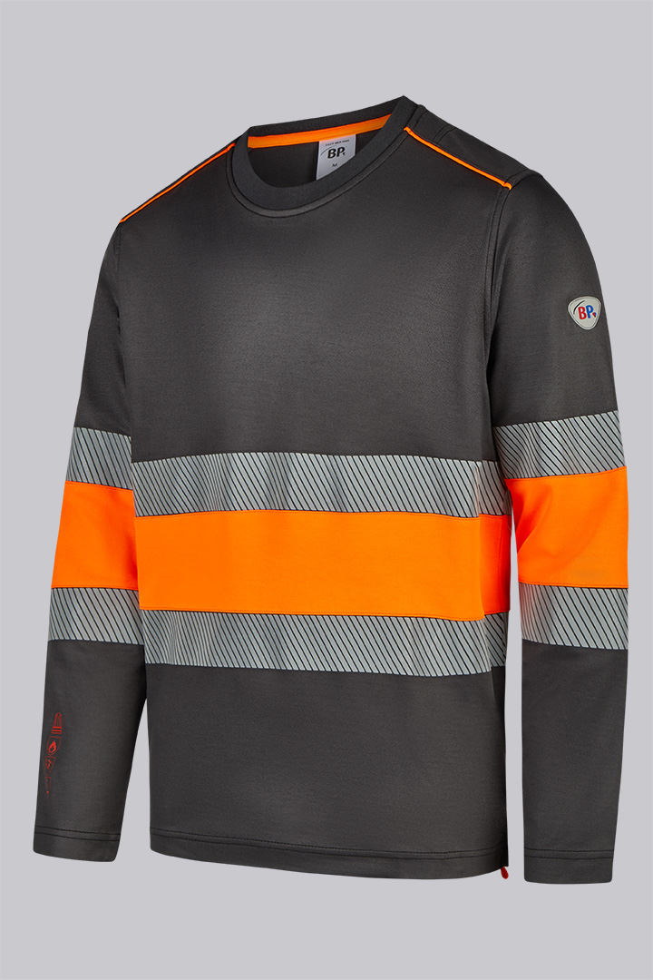 BP® Multinorm-Langarmshirt APC1 mit Warnschutzklasse 1 anthrazit/warnorange Thumbnail 2
