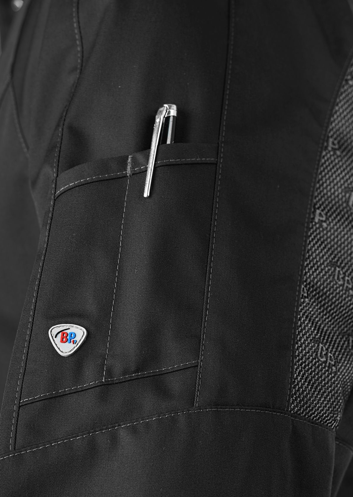 BP® Veste cuisinier légère hommes noir Thumbnail 3