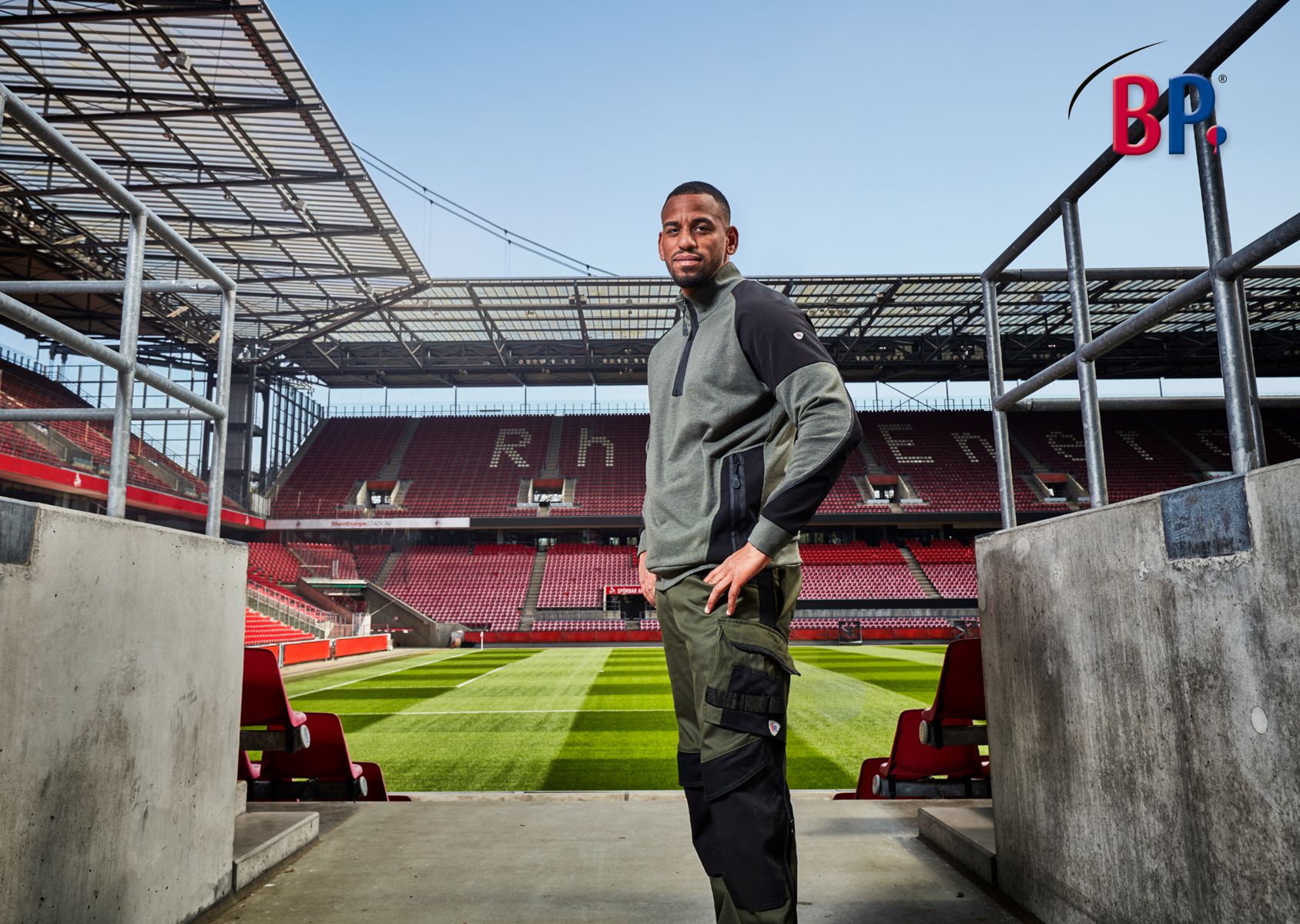 1825-032-7332 BP® Stretch work trousers with knee pad pockets olive/black Thumbnail 6