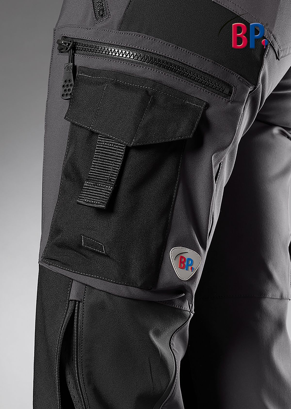 1862-620-5632 BP® Superstretch-Arbeitshose mit Kniepolstertaschen für Damen anthrazit/schwarz Thumbnail 7