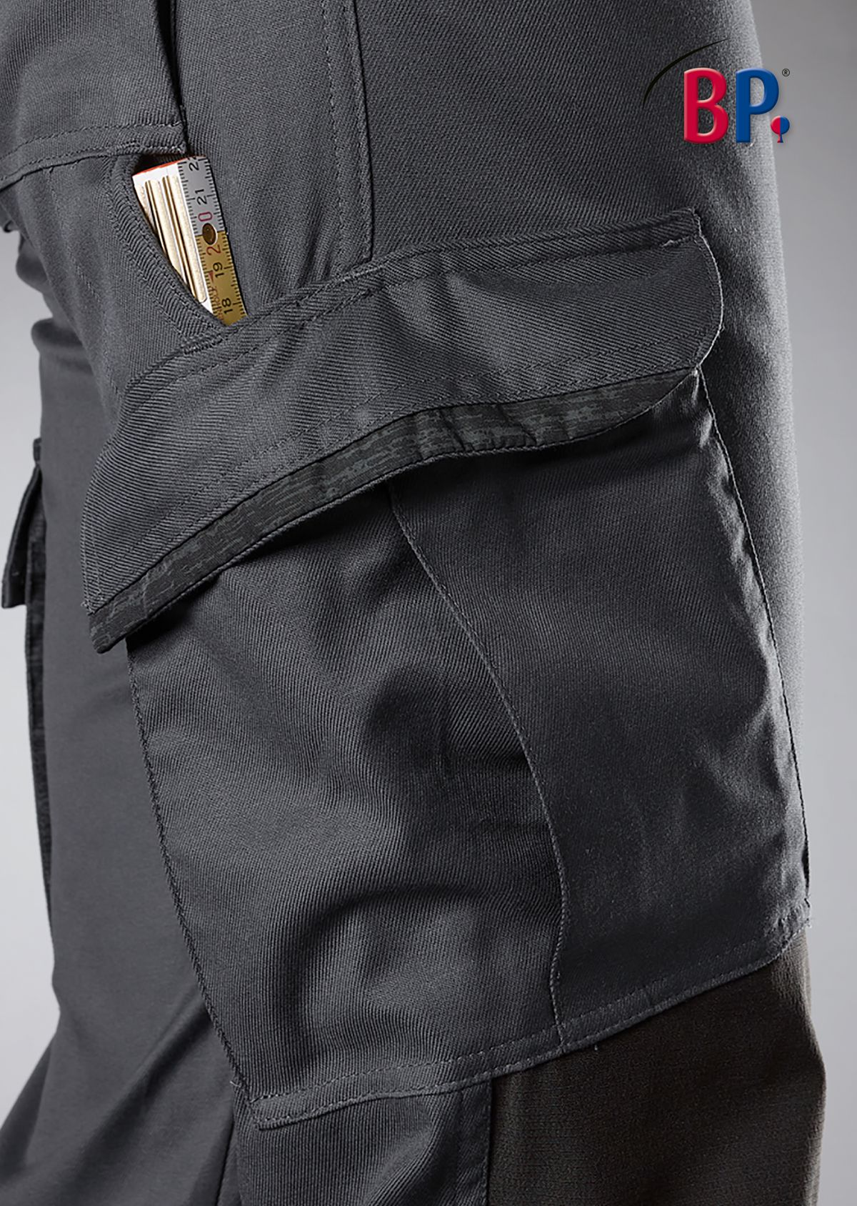 1826-033-5632 BP® Leichte Stretch-Arbeitshose mit Knieverstärkung anthrazit/schwarz Thumbnail 3