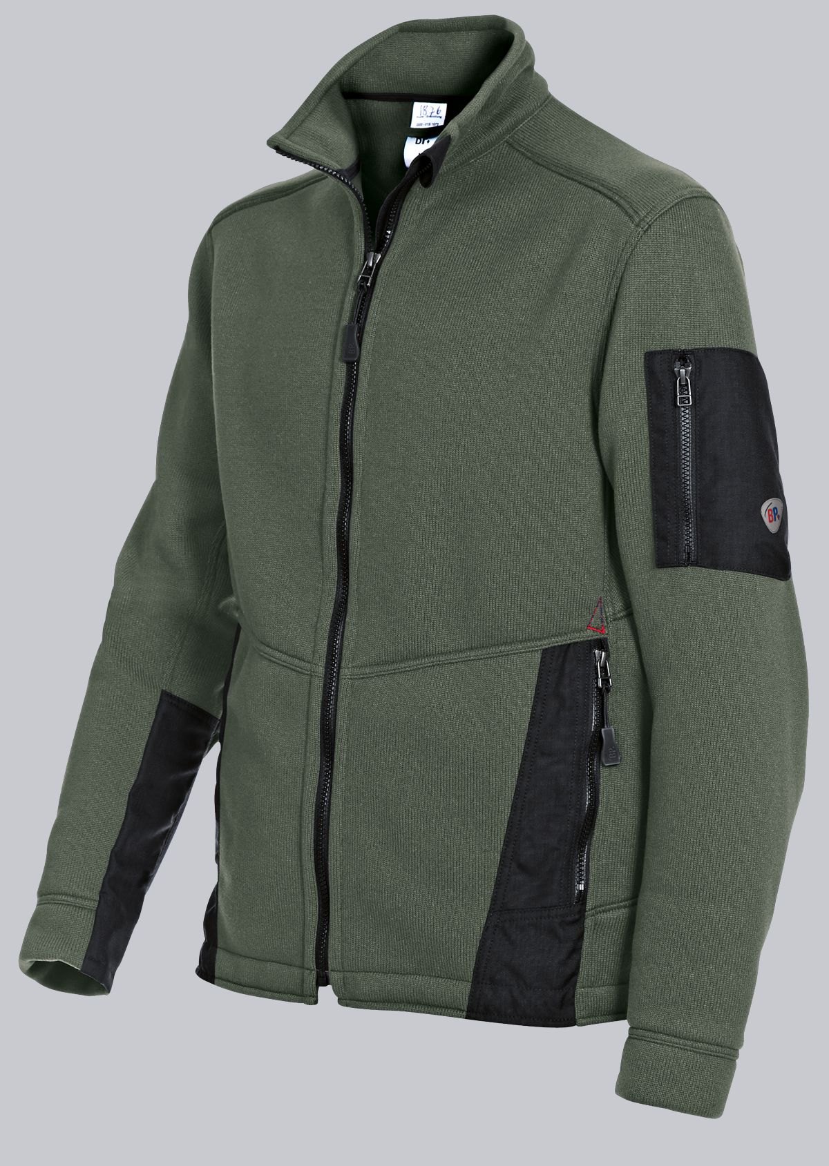 1876-617-70_BP® Strickfleecejacke_olivgrün/schwarz_Cover Bild