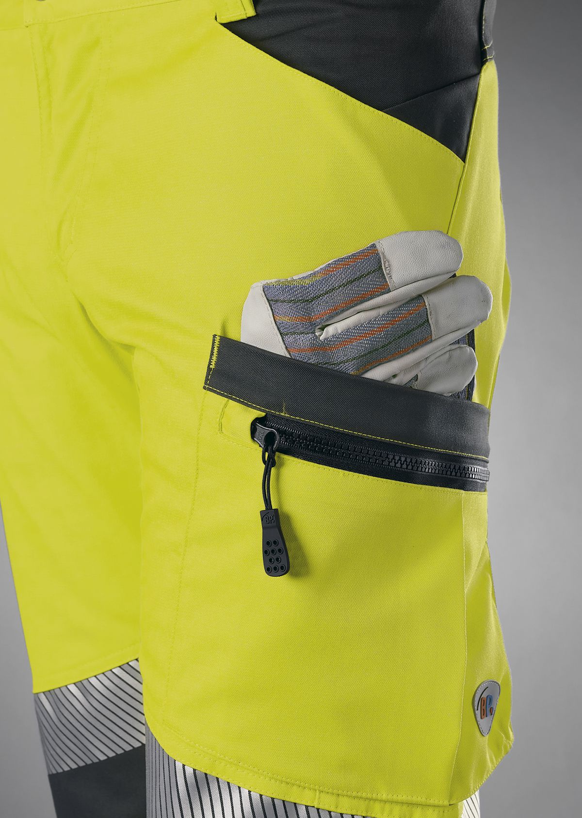 BP® High-visibility stretch trousers with knee pockets