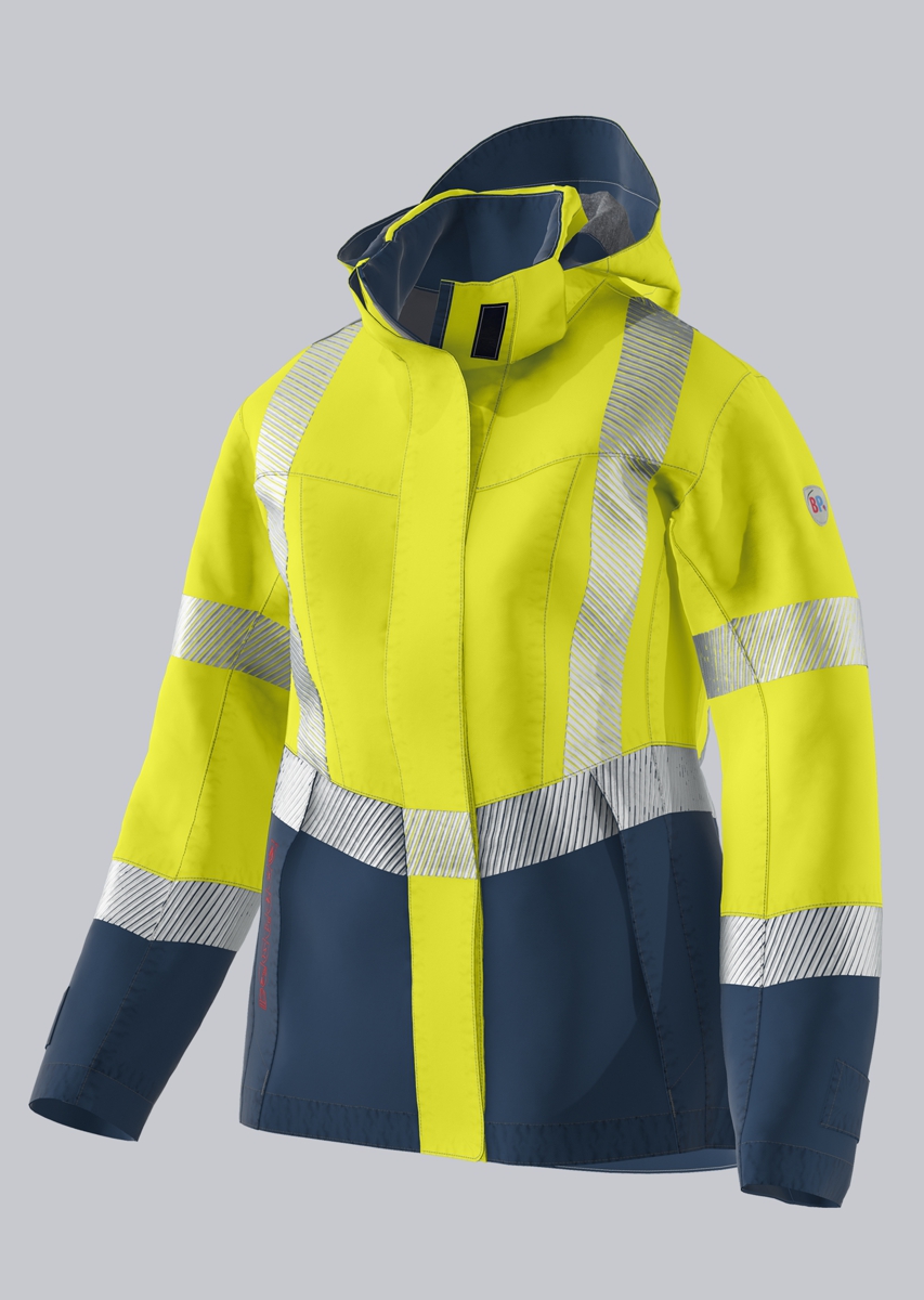 2224-891-6614_BP® Leichte Warnschutz-Multinorm-Wetterschutzjacke APC2 für Damen_warngelb/nachtblau_Cover Bild