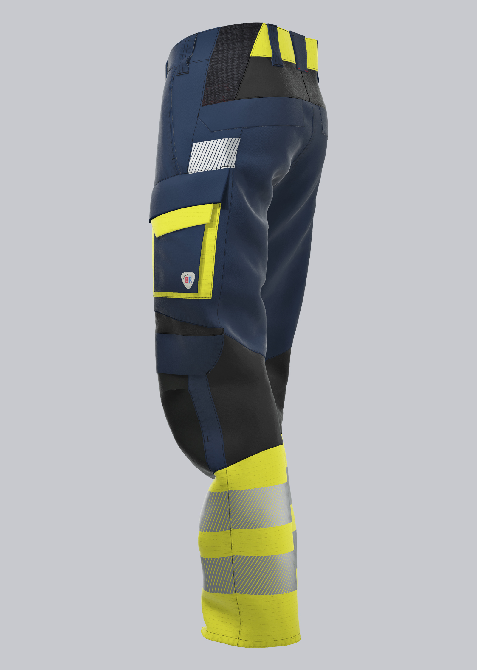 2215-590-1466 BP® Pantalon léger multinormes à haute visibilité cl. 1, APC1 jaune haute visibilité/bleu nuit Thumbnail 2