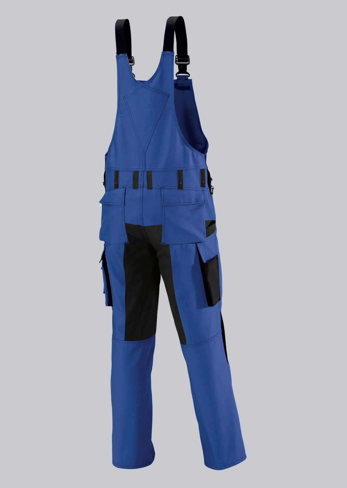 1791-555-13_BP® Strapazierfähige Latzhose mit Kniepolstertaschen_königsblau/schwarz_Bild 2
