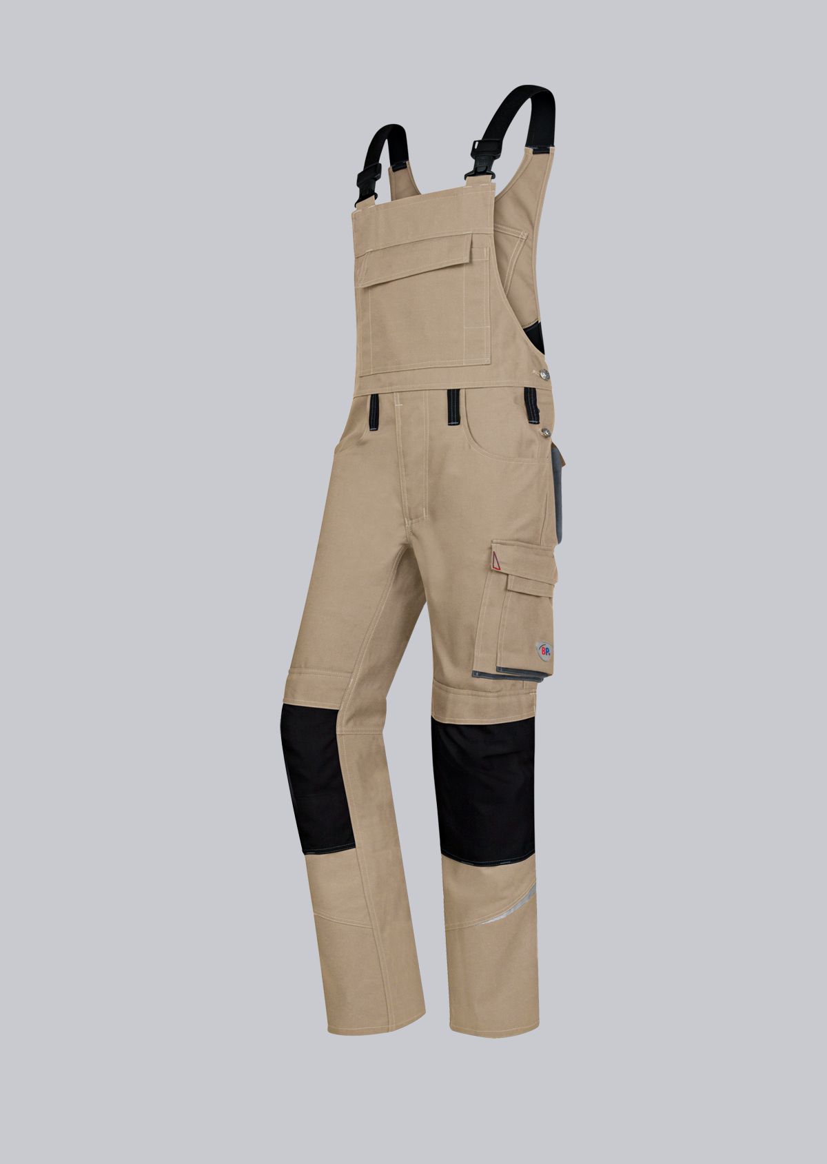 1804-720-40_BP® Comfort bib & brace with reflector elements, knee pad pockets_sahara_Image 1
