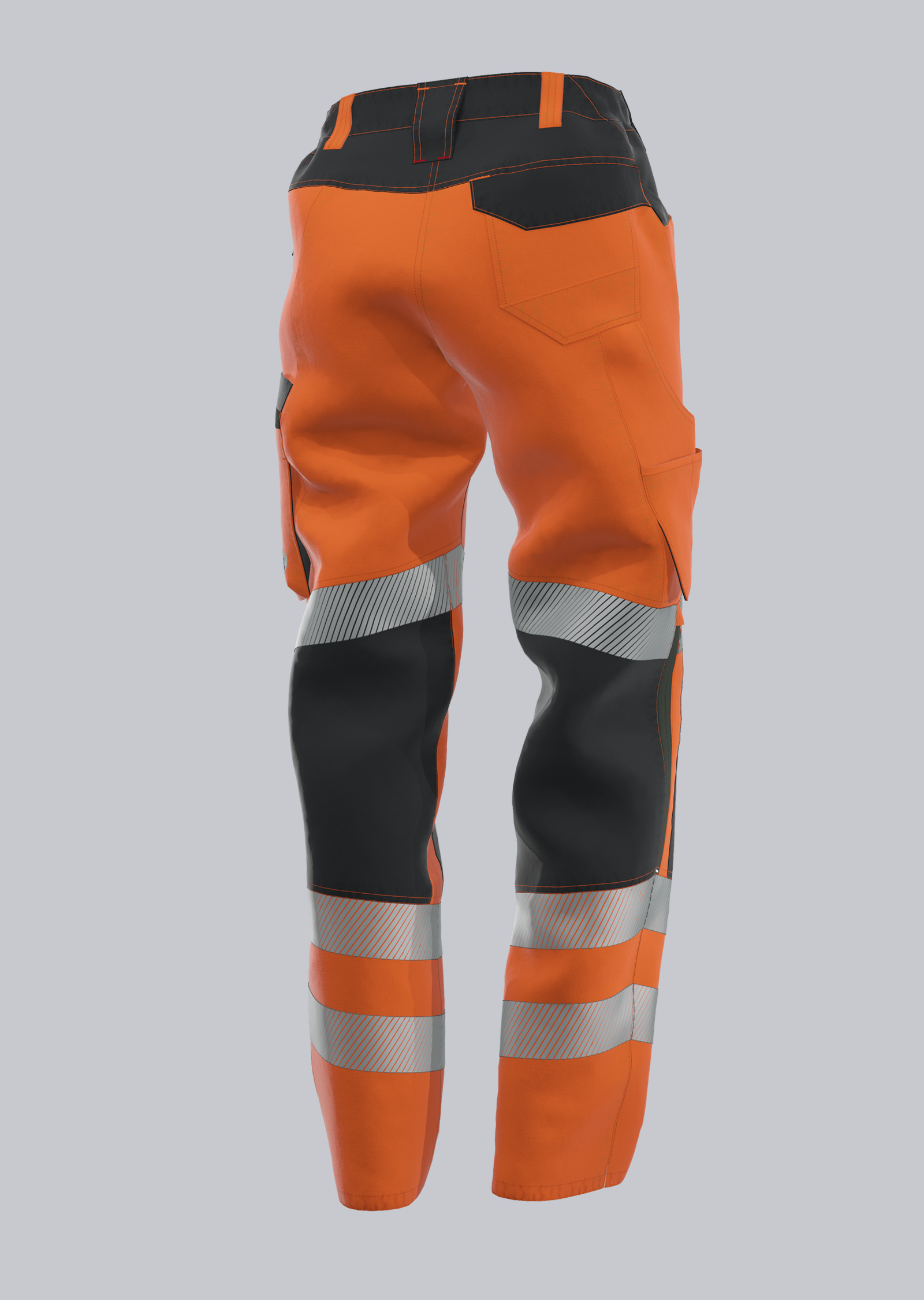 2046-844-6556 BP® Women’s high-visibility stretch trousers with knee pockets warning orange/anthracite Thumbnail 1