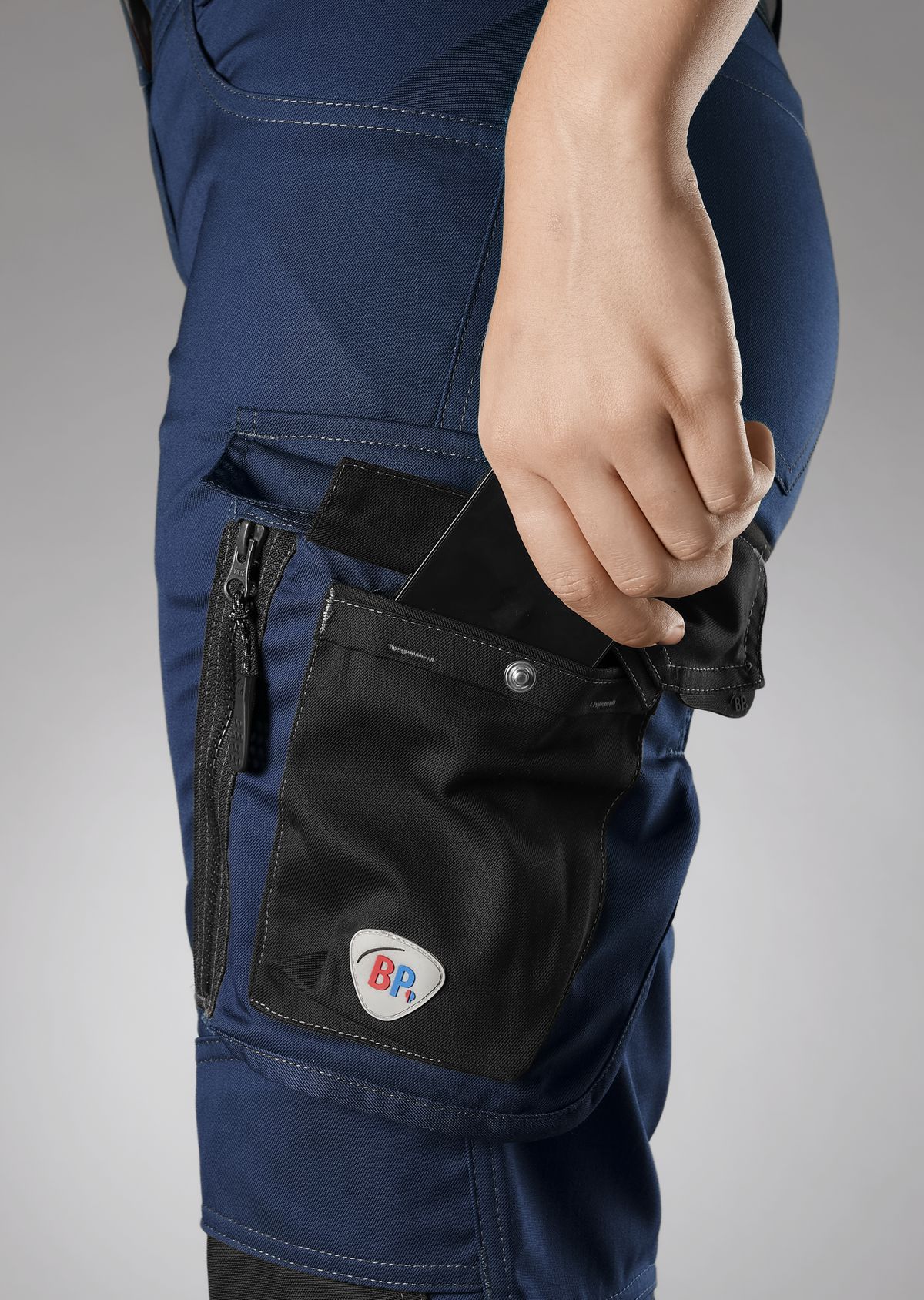 1999-570-1432 BP® Leichte Arbeitshose mit Kniepolstertaschen für Damen nachtblau/schwarz Thumbnail 2