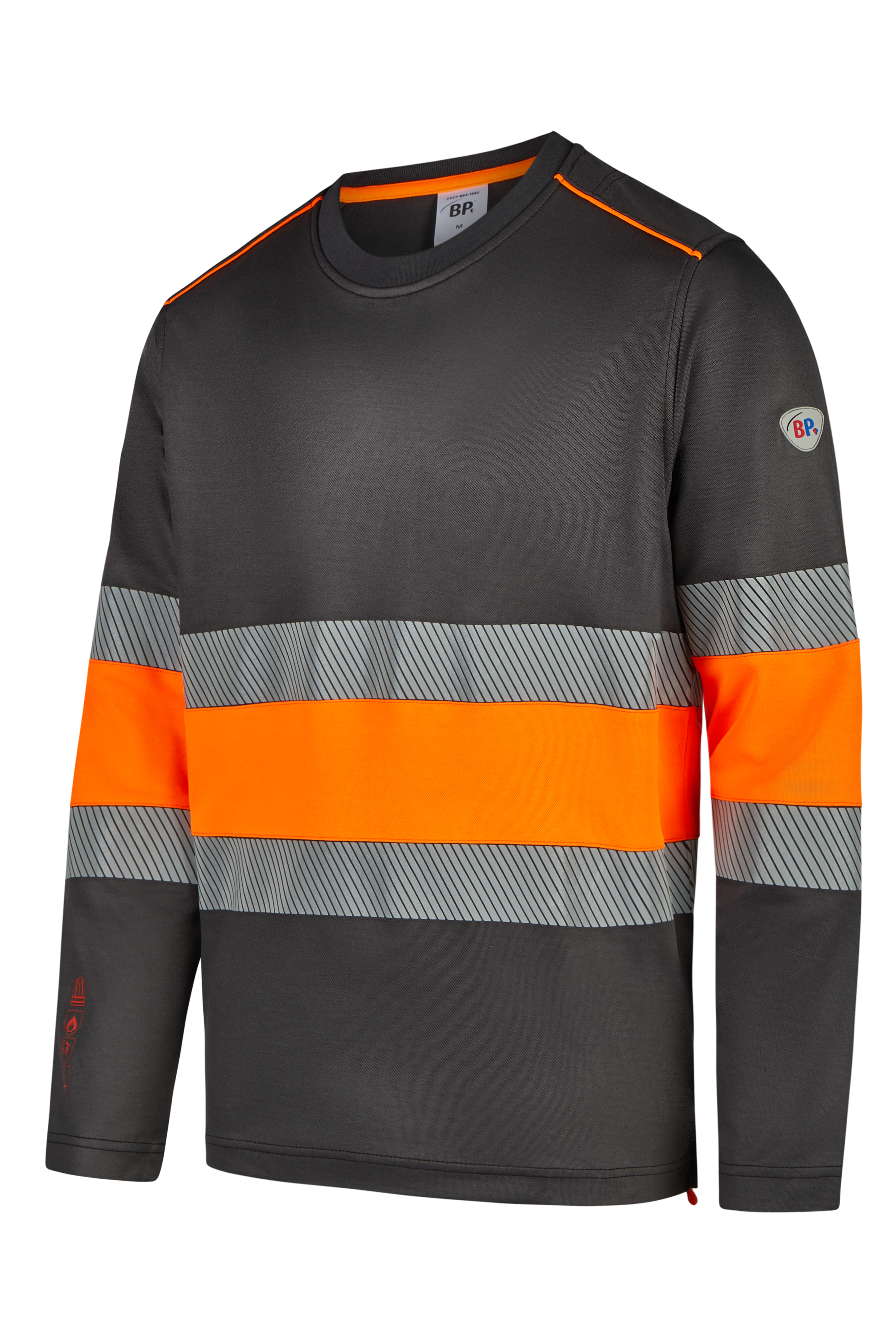BP® Multinorm-Langarmshirt APC1 mit Warnschutzklasse 1 anthrazit/warnorange Thumbnail 2
