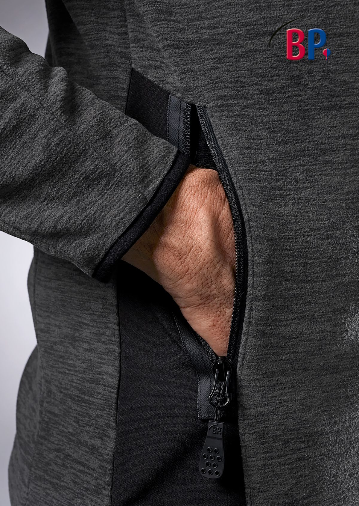 BP® Space-dyed Fleecejacke space anthrazit Thumbnail 3