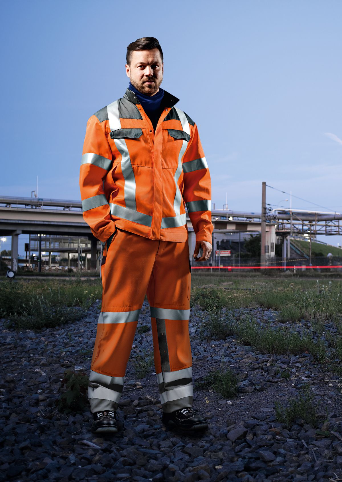 2212-840-8553 BP® Multi-standard high visibility APC1 jacket warning orange/dark grey Thumbnail 3