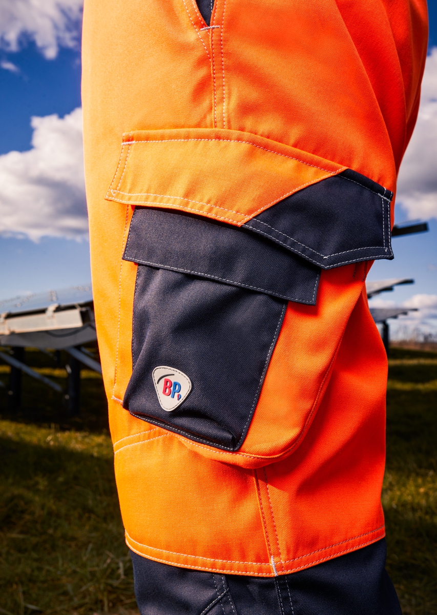 2237-840-6556 BP® Lightweight multi-standard high visibility APC2 bib & brace warning orange/anthracite Thumbnail 6
