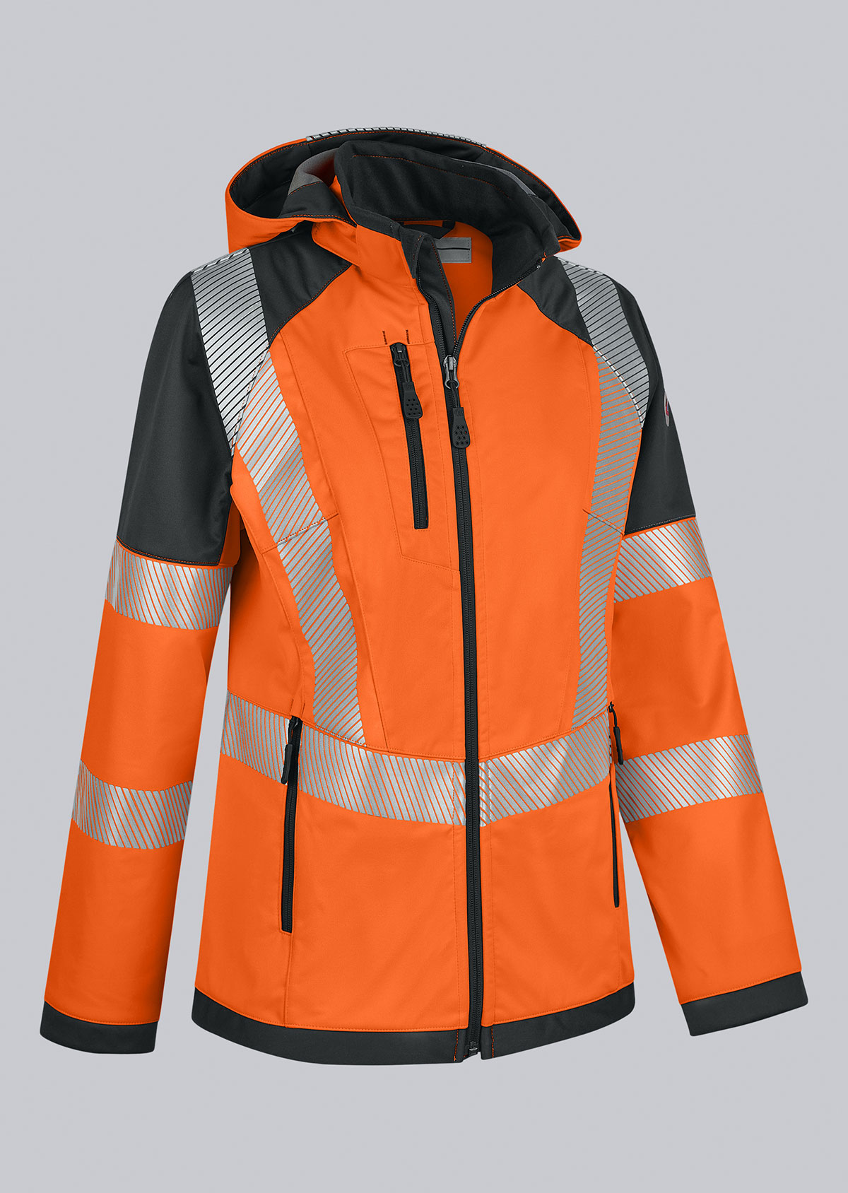 2035-941-6556 BP® Warnschutz-Stretch-Softshelljacke für Damen warnorange/anthrazit Thumbnail 1