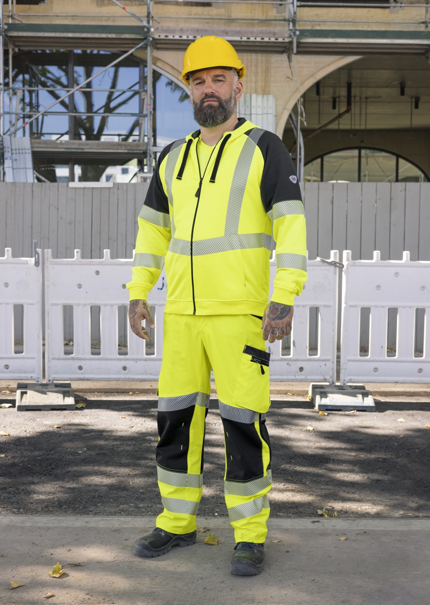 BP® Veste sweat à haute visibilité avec capuche jaune haute visibilité/anthracite Thumbnail 6