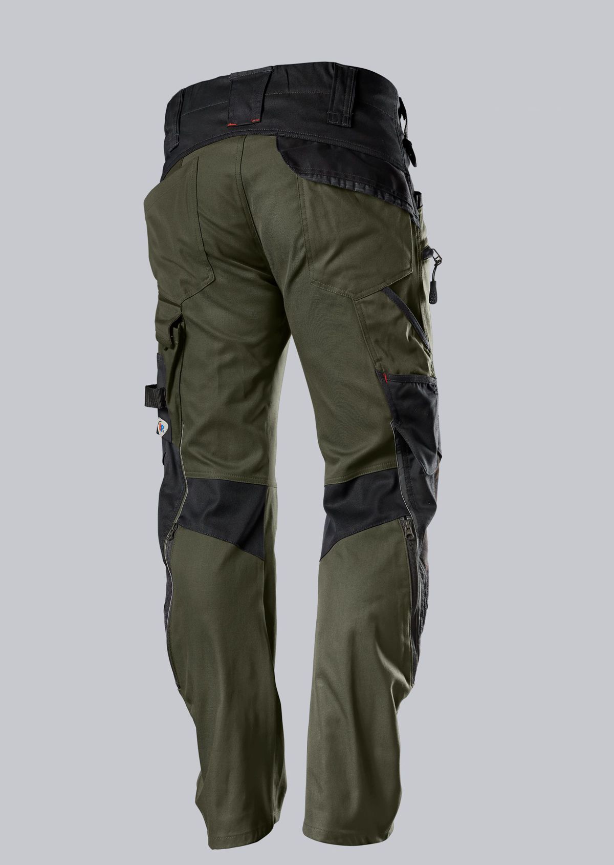1825-032-7332 BP® Stretch work trousers with knee pad pockets olive/black Thumbnail 1